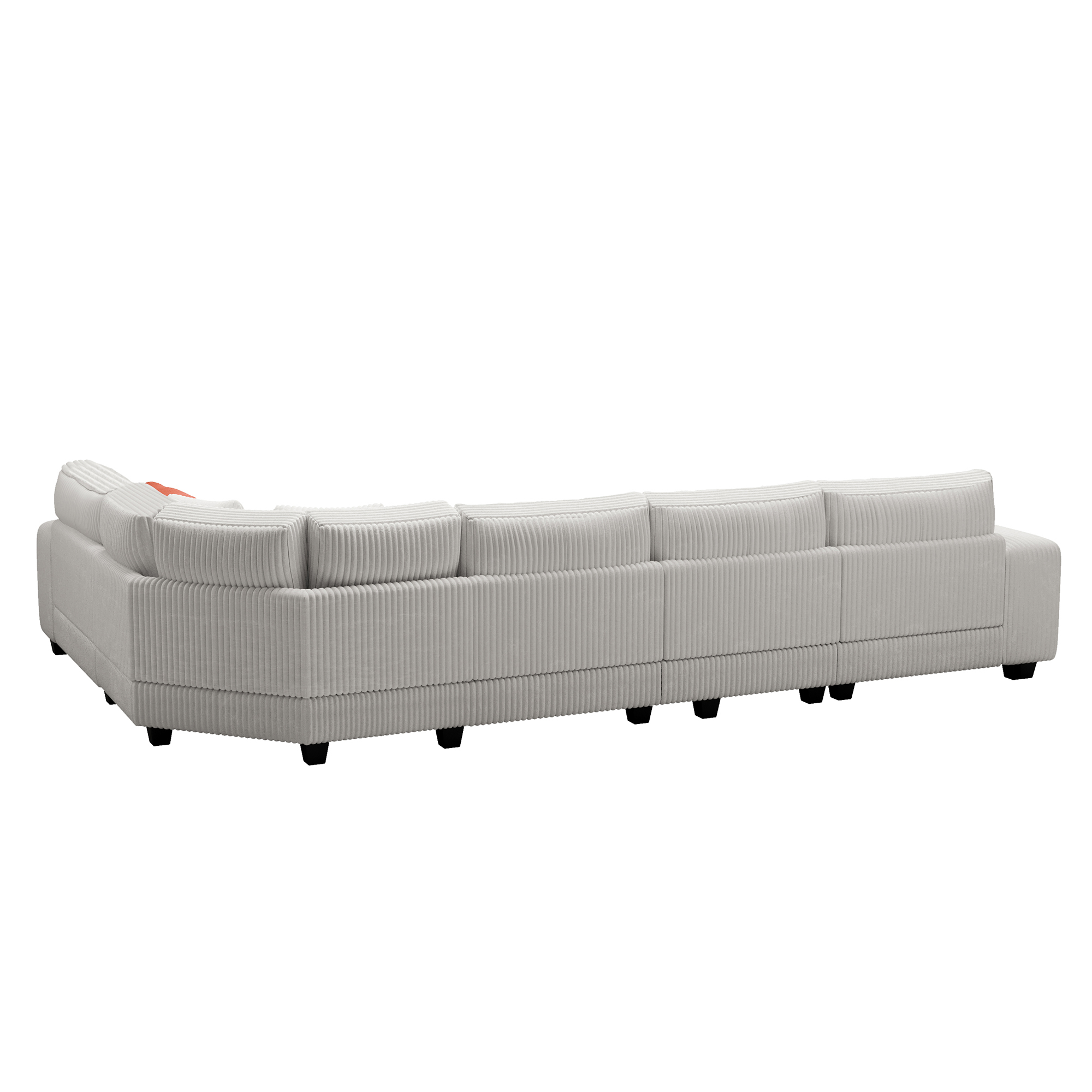 Modular Sectional L-shaped Sofa with Armrest Wooden Frame Locker, Stylish and Comfortable , Cream Style, Beige