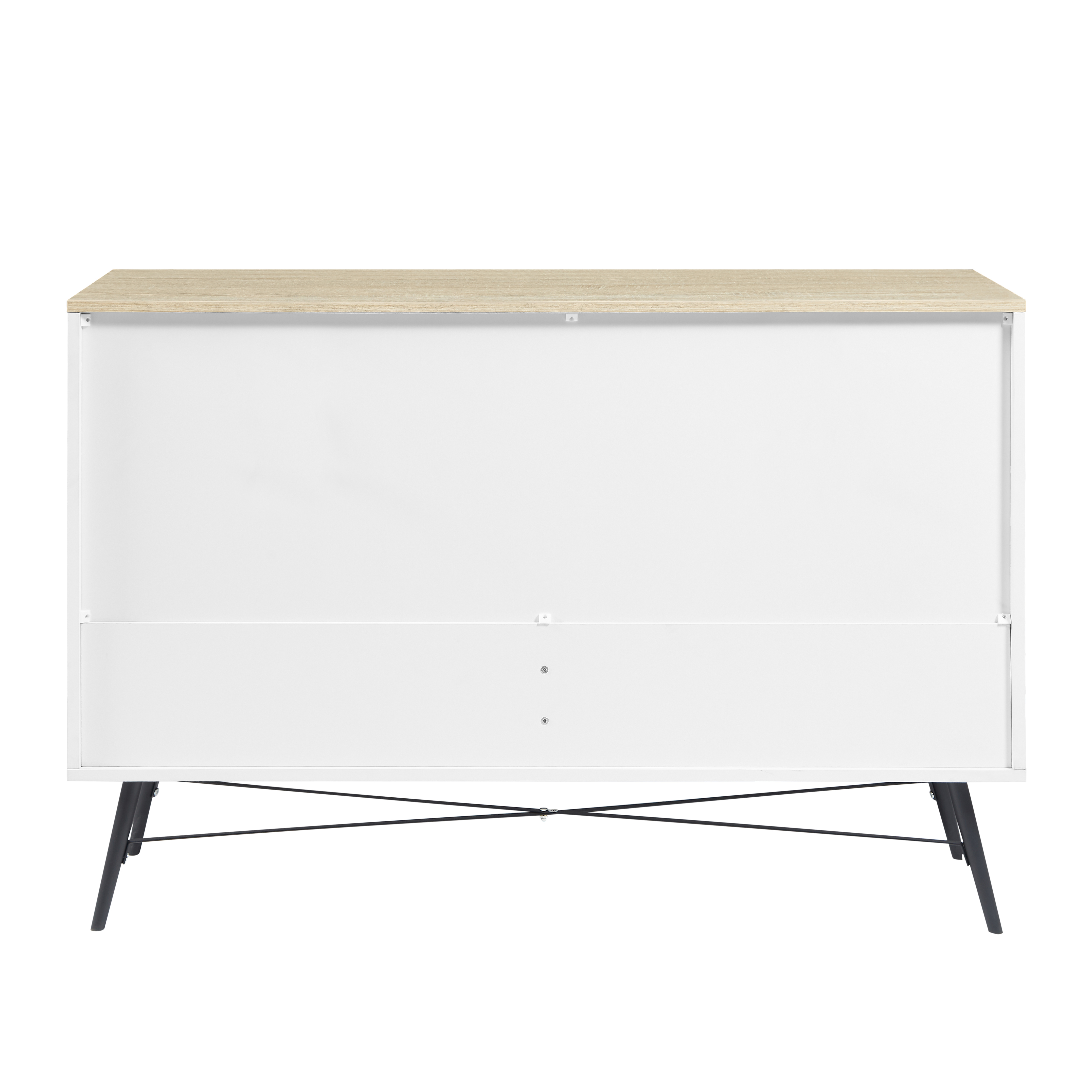 6 Drawer Dresser for Bedroom with Deep Drawers, Wood Dressers & Chest of Drawers, Modern White Long Dressers for Closet Living Room, 47.2"W x 15.7"D x 31.5"H, White & oak