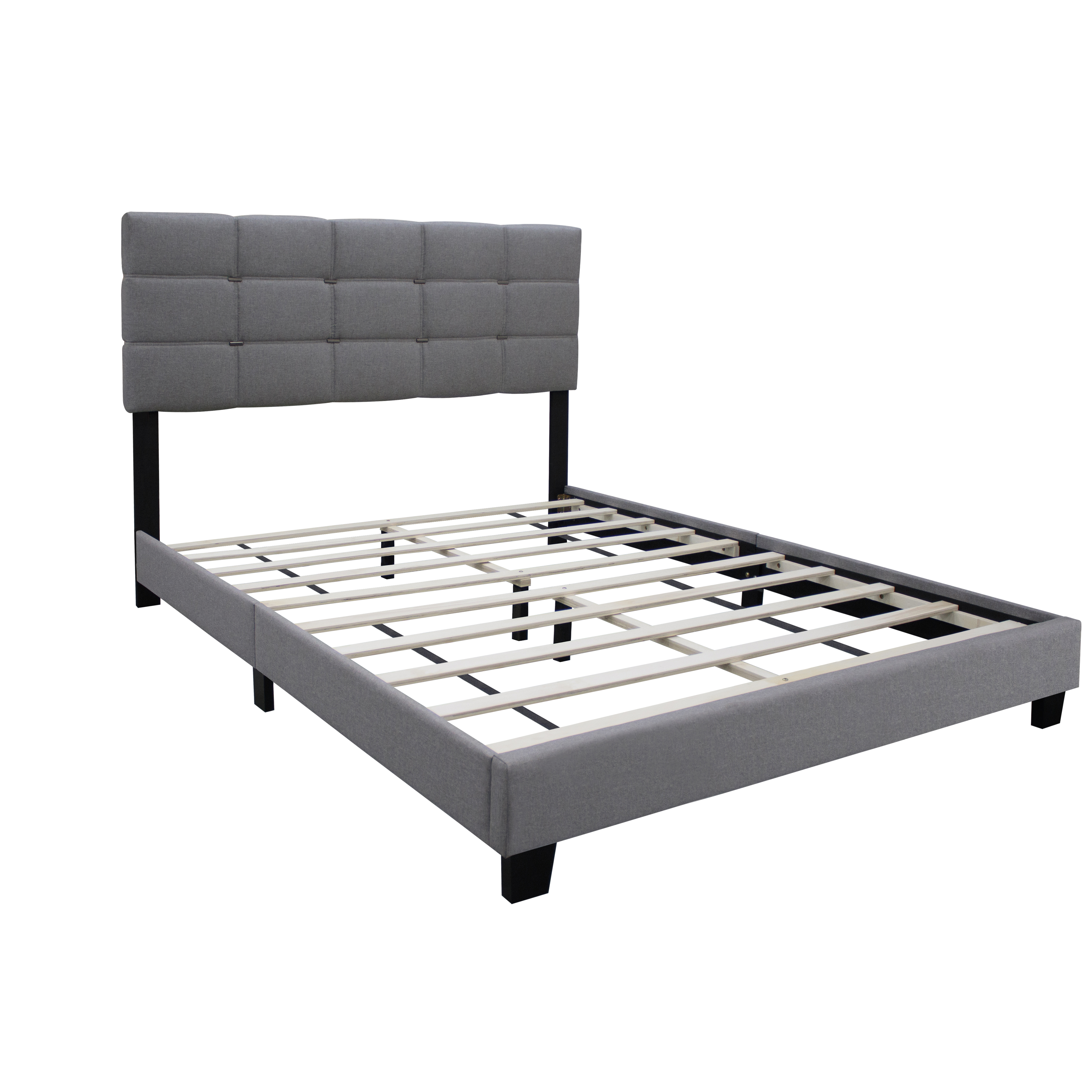 GRAY QUEEN SIZE ADJUSTABLE UPHOLSTERED BED FRAME STYLISH COLLECTION DURABLE AND DIRT-RESISTANT, NO NEED FOR BULKY INNERSPRING MATTRESSES