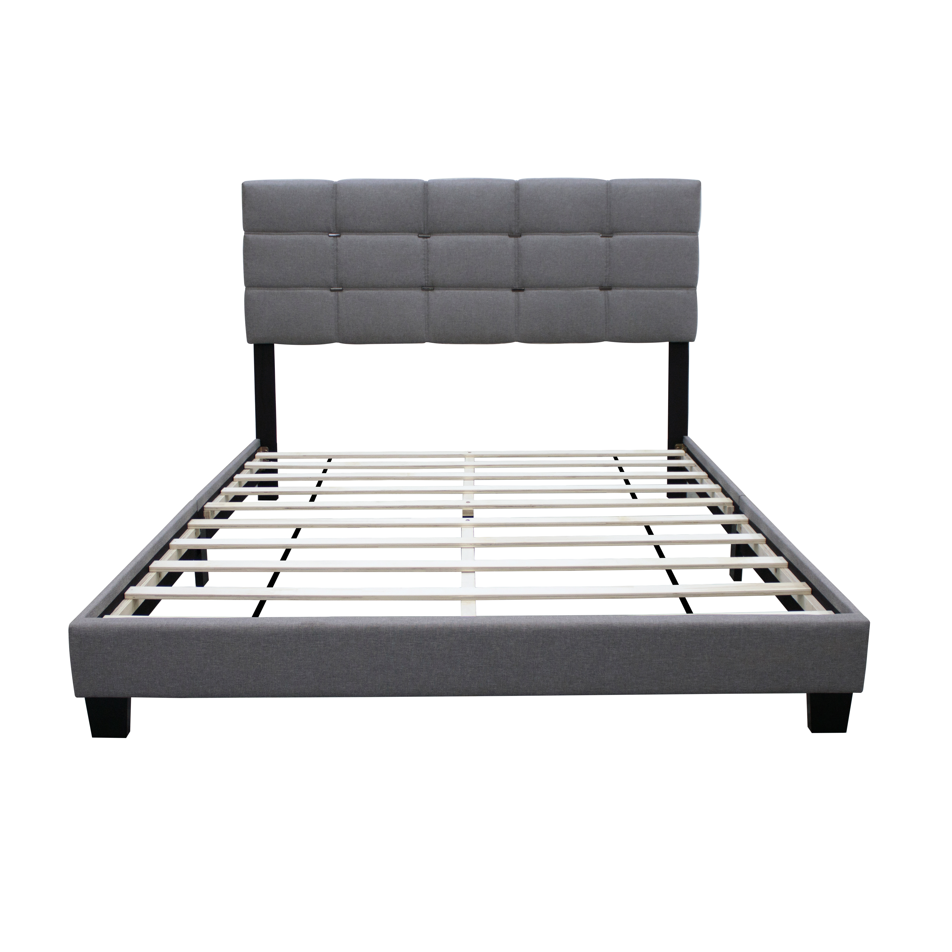 GRAY QUEEN SIZE ADJUSTABLE UPHOLSTERED BED FRAME STYLISH COLLECTION DURABLE AND DIRT-RESISTANT, NO NEED FOR BULKY INNERSPRING MATTRESSES