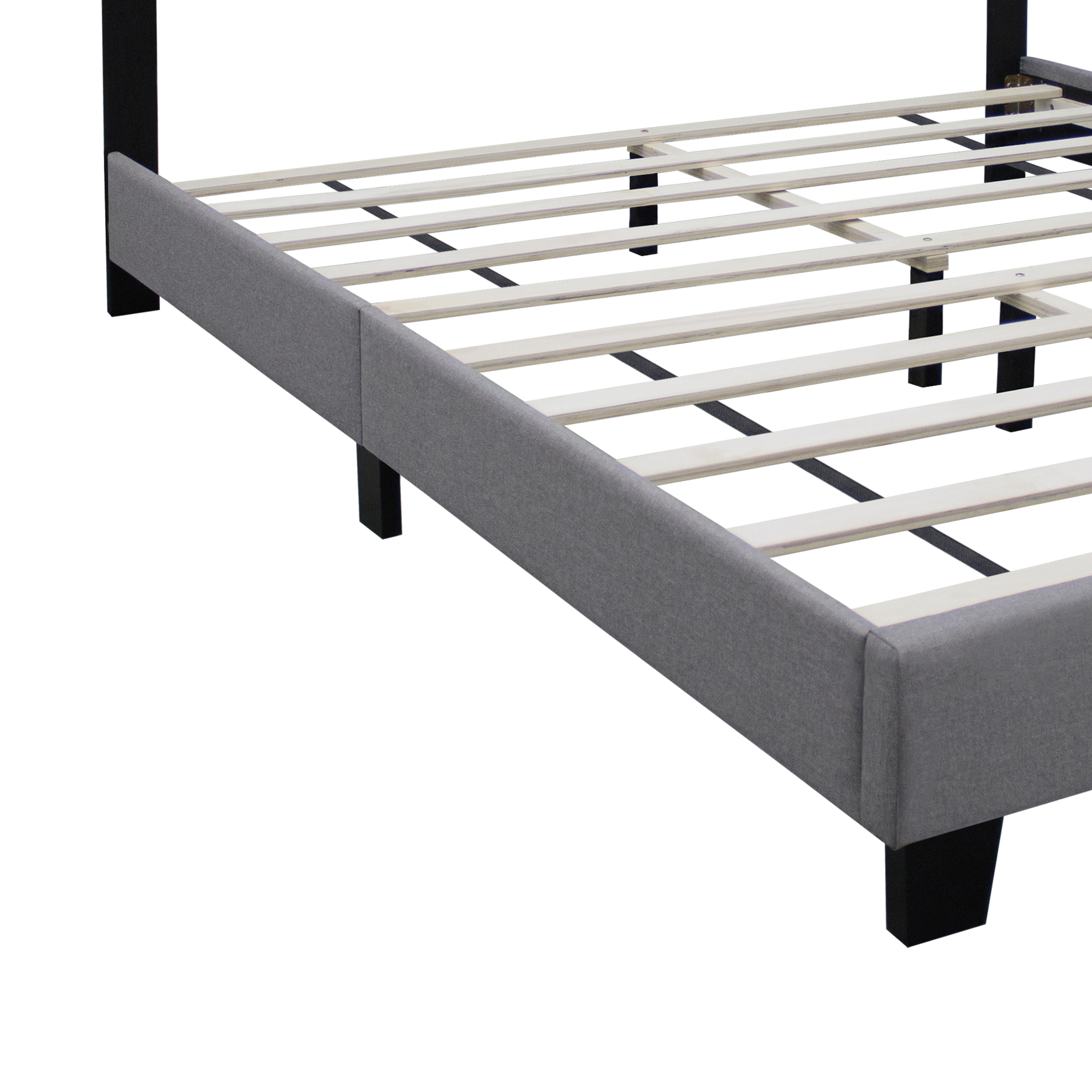 GRAY QUEEN SIZE ADJUSTABLE UPHOLSTERED BED FRAME STYLISH COLLECTION DURABLE AND DIRT-RESISTANT, NO NEED FOR BULKY INNERSPRING MATTRESSES