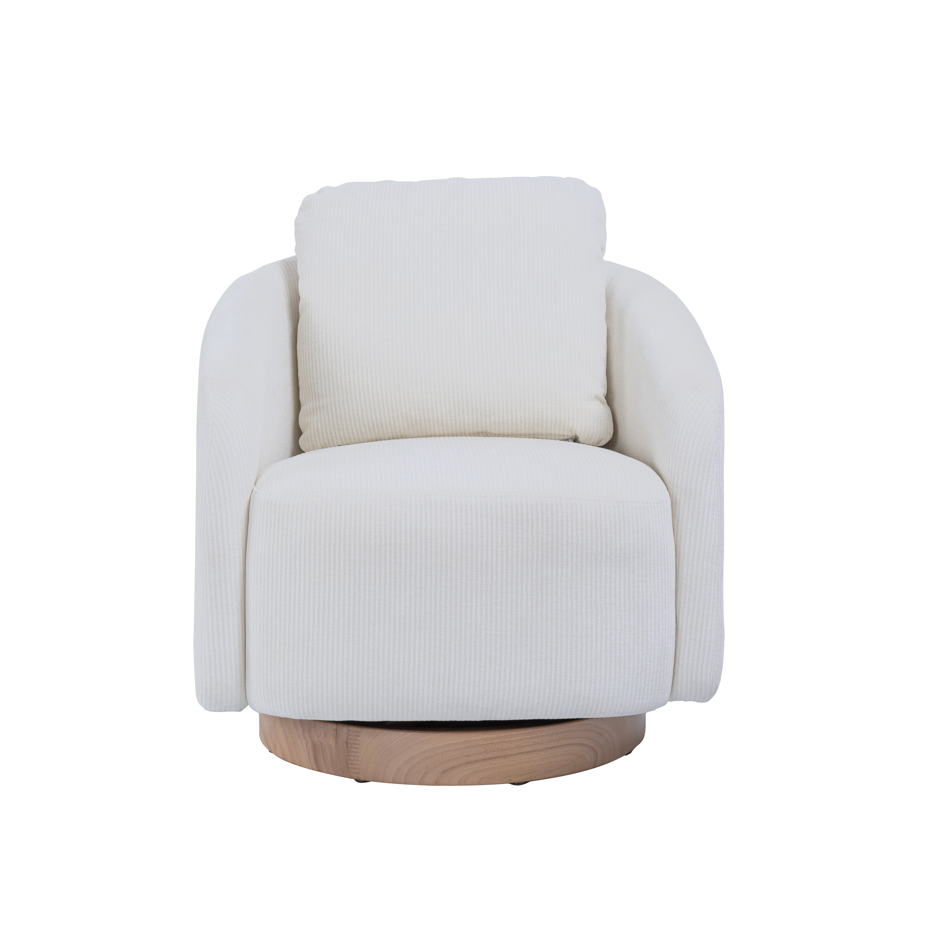 30.3"W Swivel Accent Barrel Chair and Comfy Round Accent Single Sofa Chair, 360 Degree Club Chair, Lounge Armchair for Living Room Bedroom Nursery.Ivory