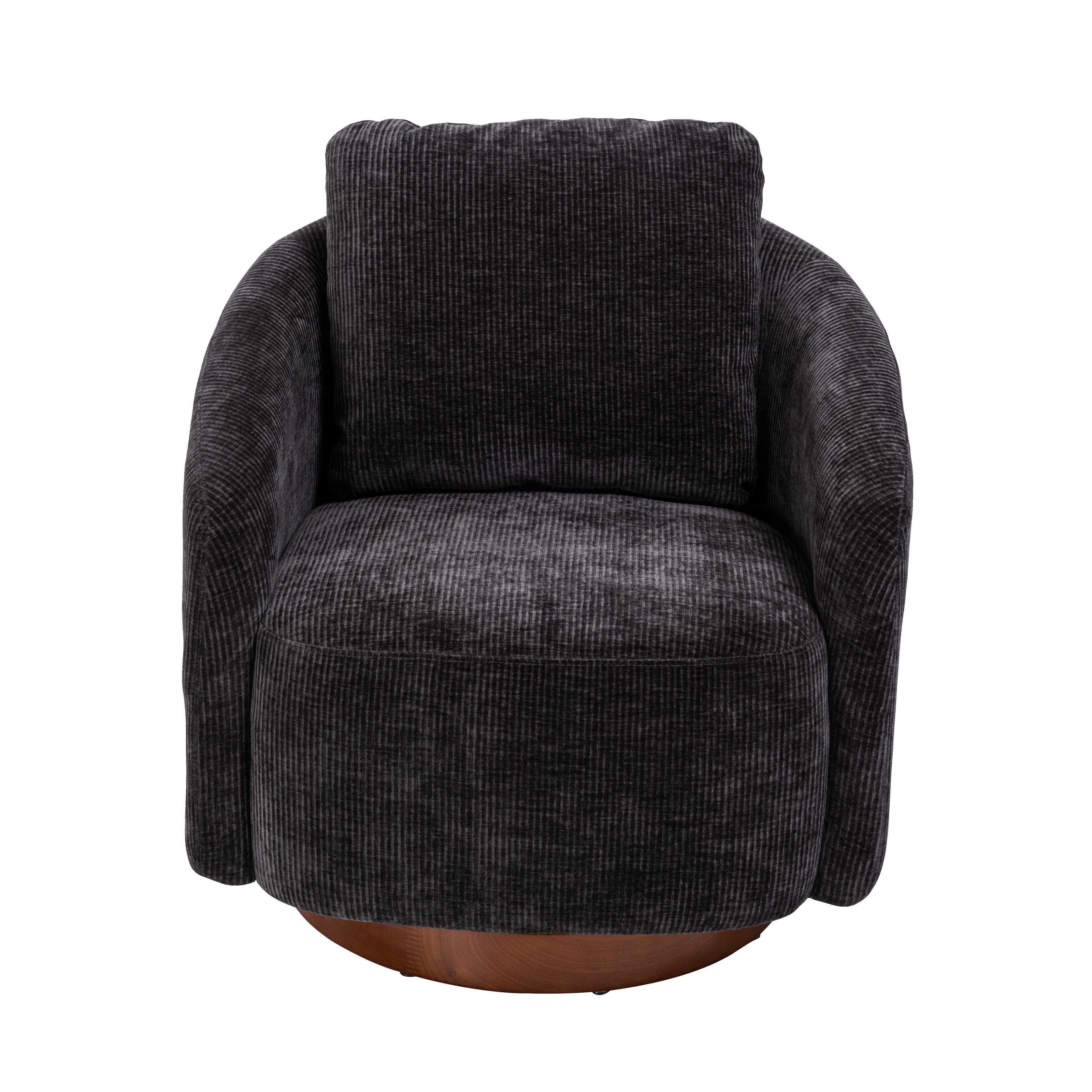 30.3"W Swivel Accent Barrel Chair and Comfy Round Accent Single Sofa Chair, 360 Degree Club Chair, Lounge Armchair for Living Room Bedroom Nursery.Charcoal