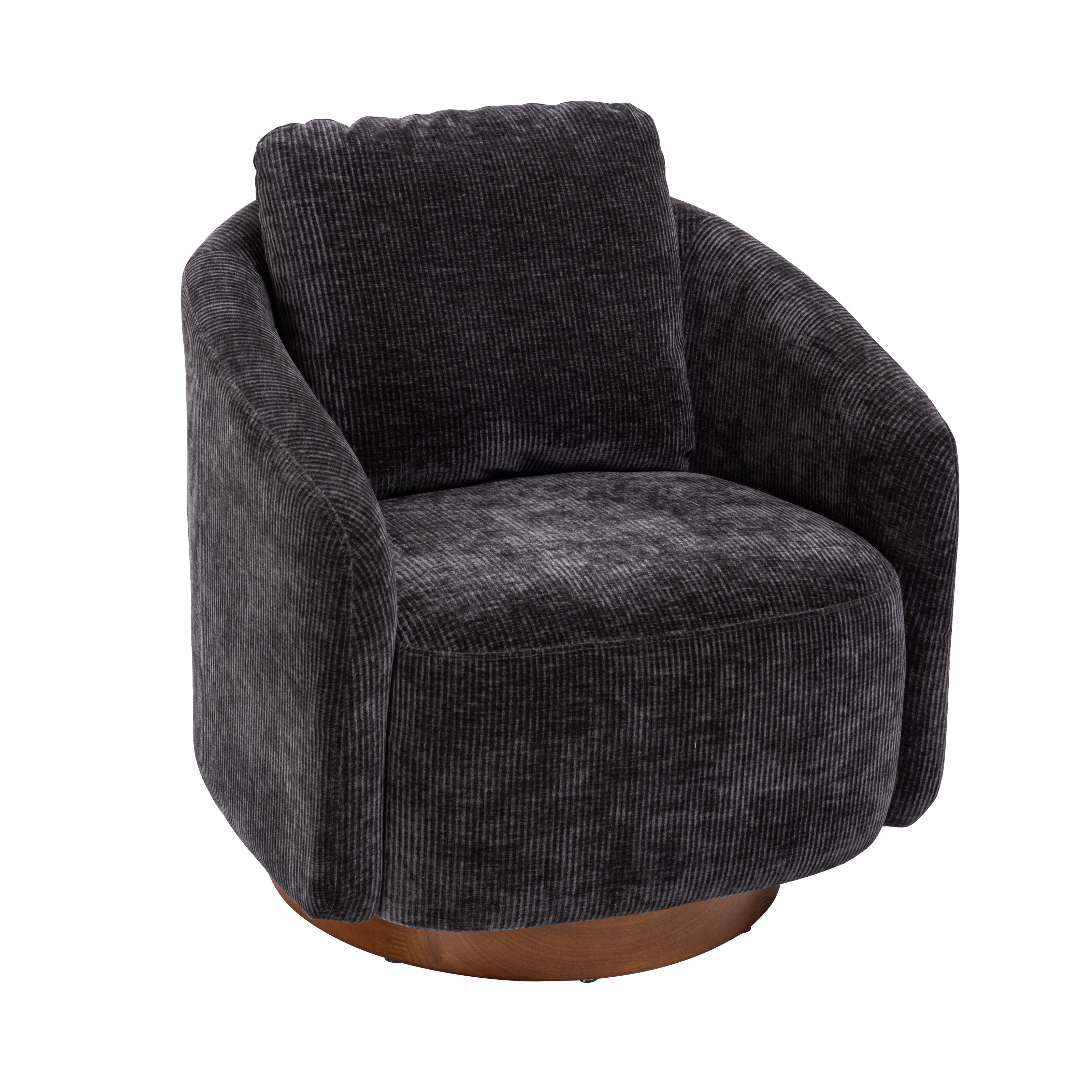 30.3"W Swivel Accent Barrel Chair and Comfy Round Accent Single Sofa Chair, 360 Degree Club Chair, Lounge Armchair for Living Room Bedroom Nursery.Charcoal