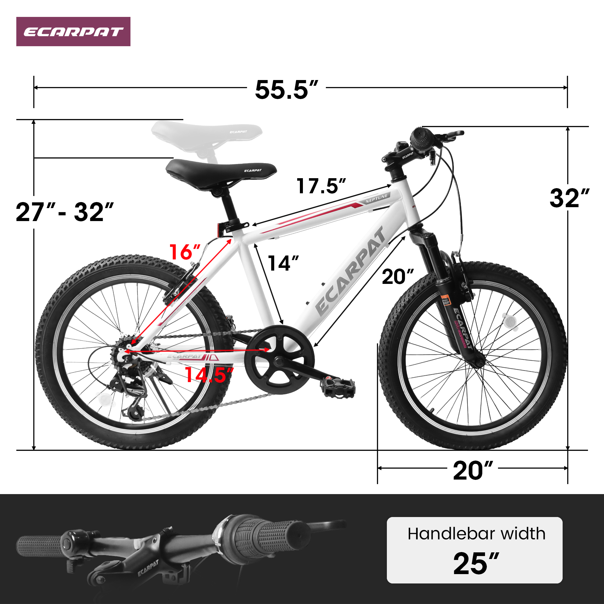 A20215 Kids Bicycle 20 Inch Kids Montain Bike Gear 7 Speed Bike for Boys and Girls