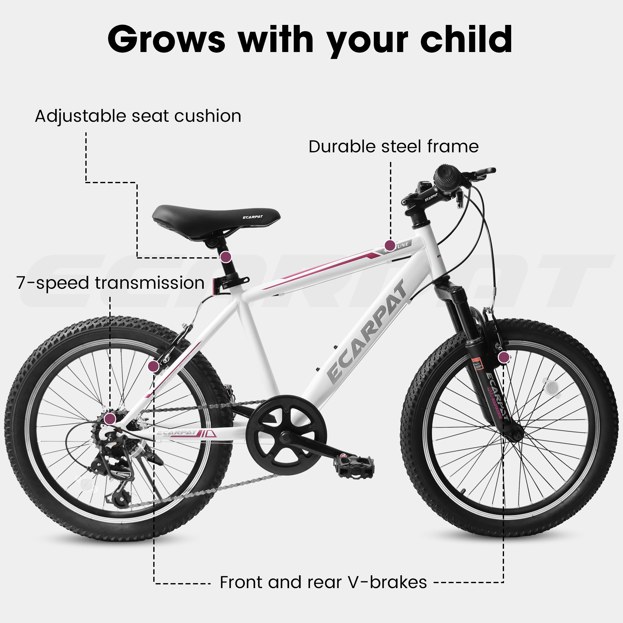 A20215 Kids Bicycle 20 Inch Kids Montain Bike Gear 7 Speed Bike for Boys and Girls