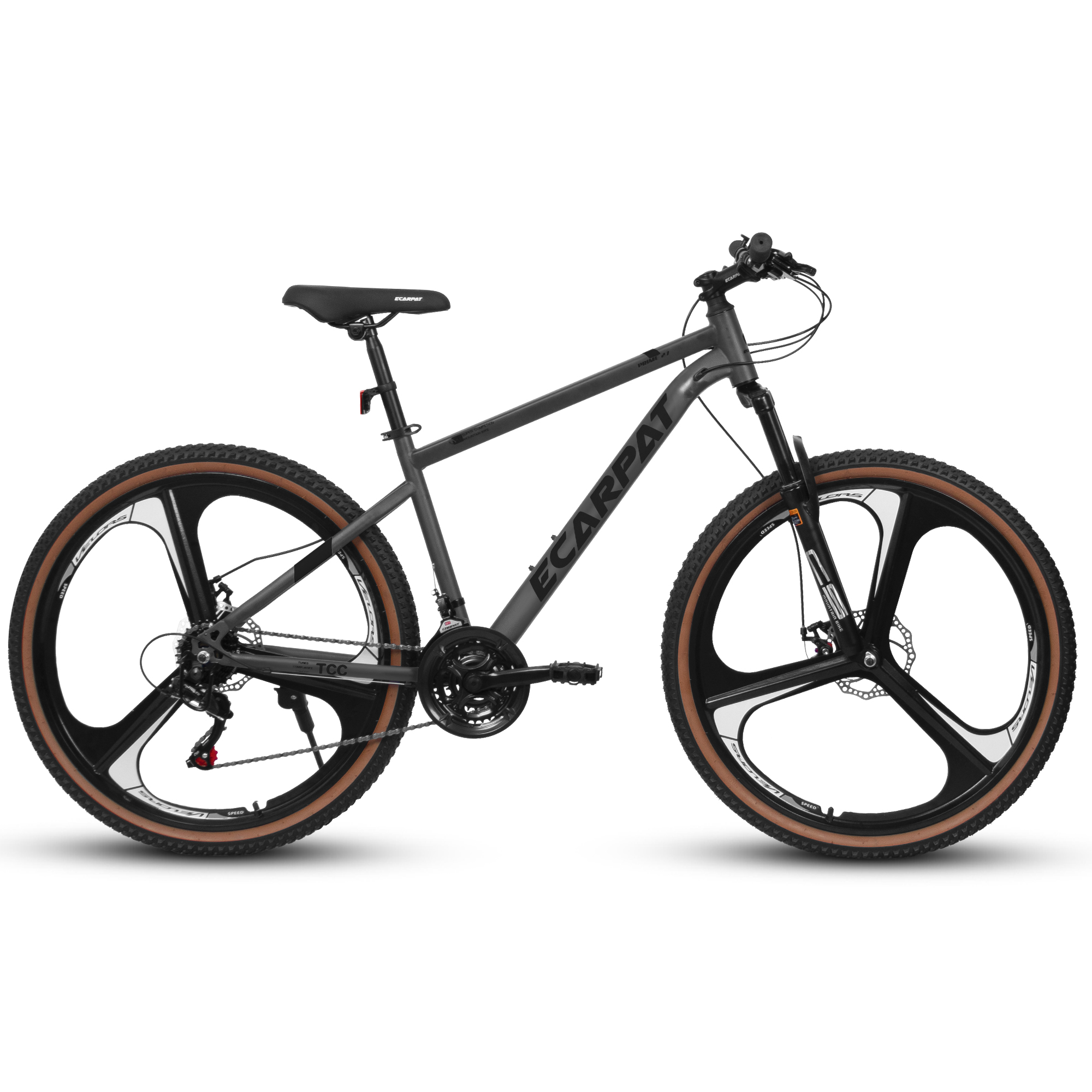 A27301M Ecarpat Mountain Bike 27.5 Inch Wheels, 21 Speed Road Bicycle with Dual Disc Brakes for Men and Women,High Carbon Steel Frame Front Fork Bicycles, Adult Faster Racing Bike