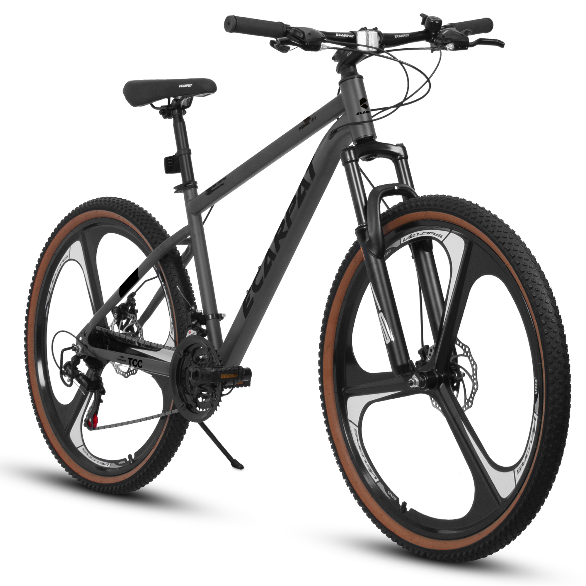 A27301M Ecarpat Mountain Bike 27.5 Inch Wheels, 21 Speed Road Bicycle with Dual Disc Brakes for Men and Women,High Carbon Steel Frame Front Fork Bicycles, Adult Faster Racing Bike