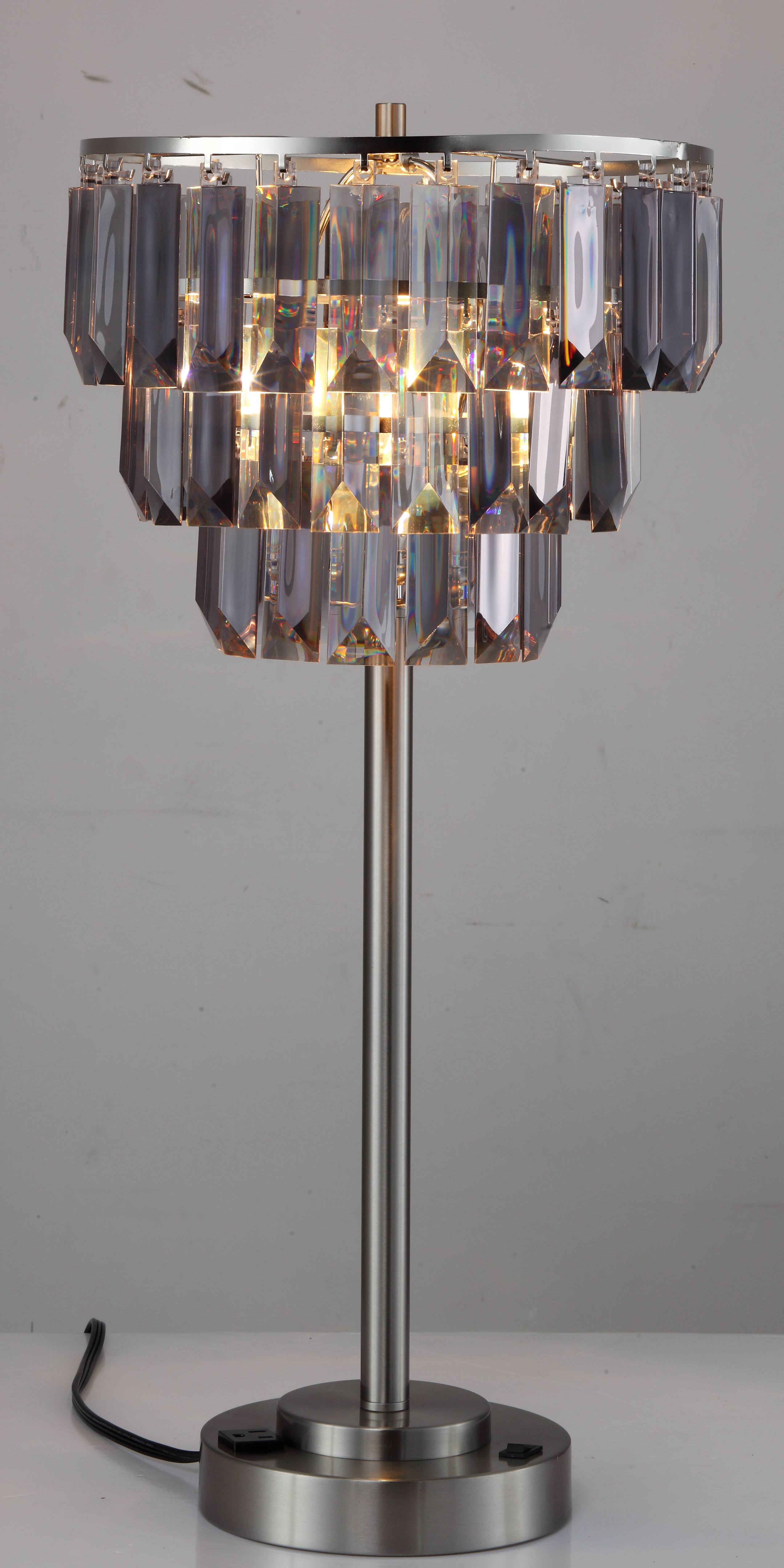 27.5"H CONTEMPORARY CRYSTAL SHADE TABLE LAMP(1PC/CTN) (1.01/9.25)