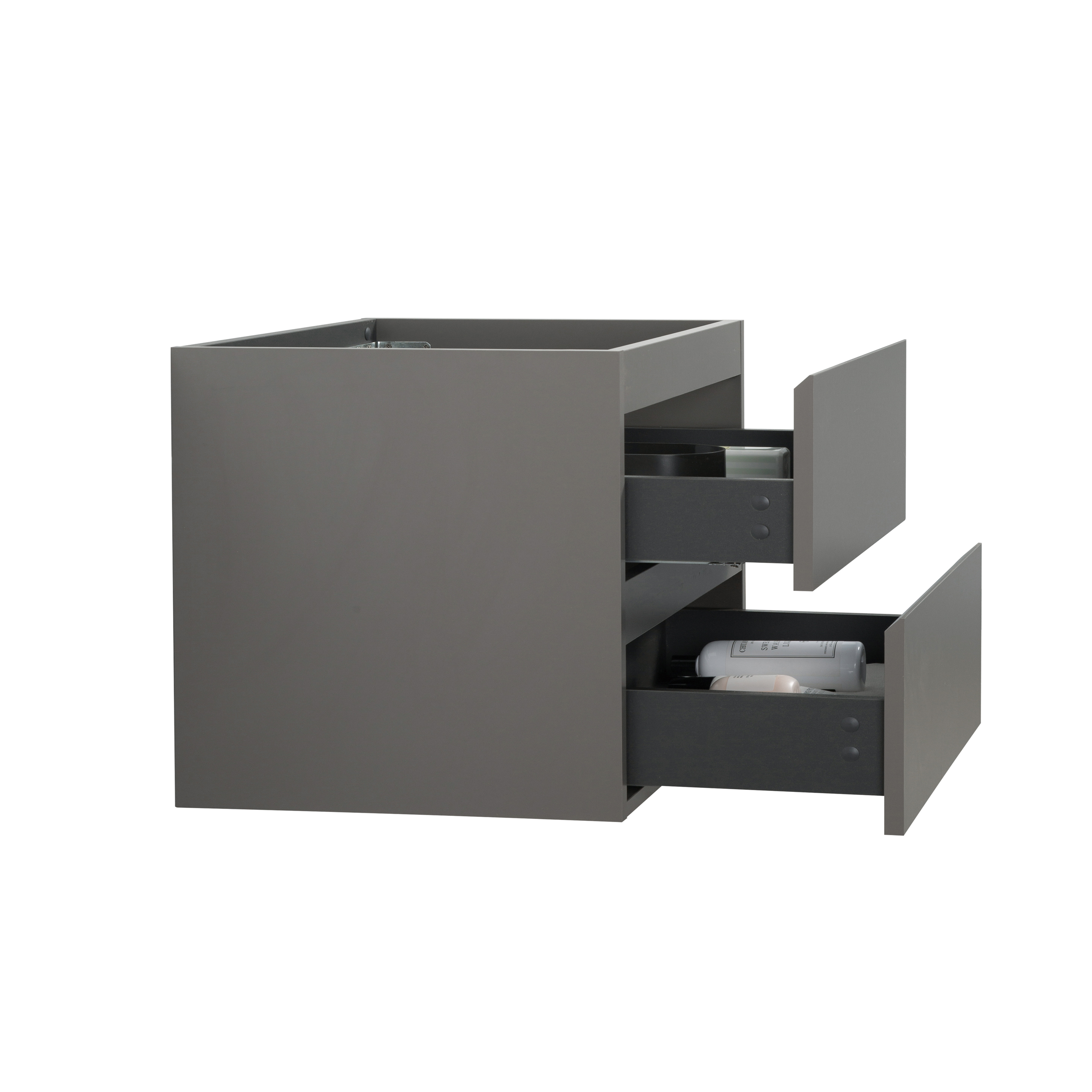 Alice-36W-102,Wall mount cabinet WITHOUT basin,Gray color,With two drawers