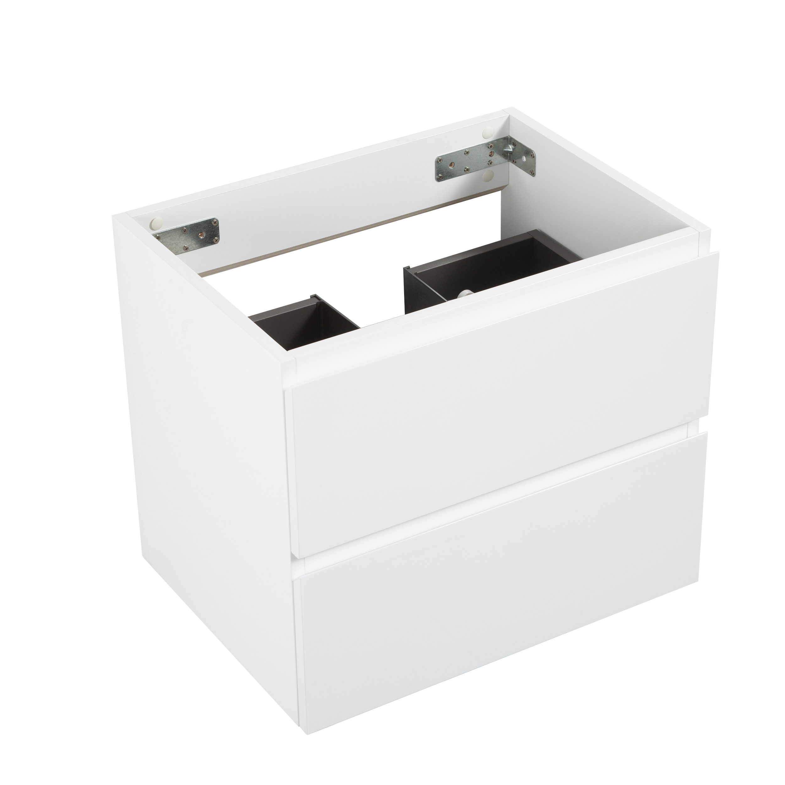 Alice-24W-201,Wall mount bathroom vanity WITHOUT basin, white color, with two drawer.