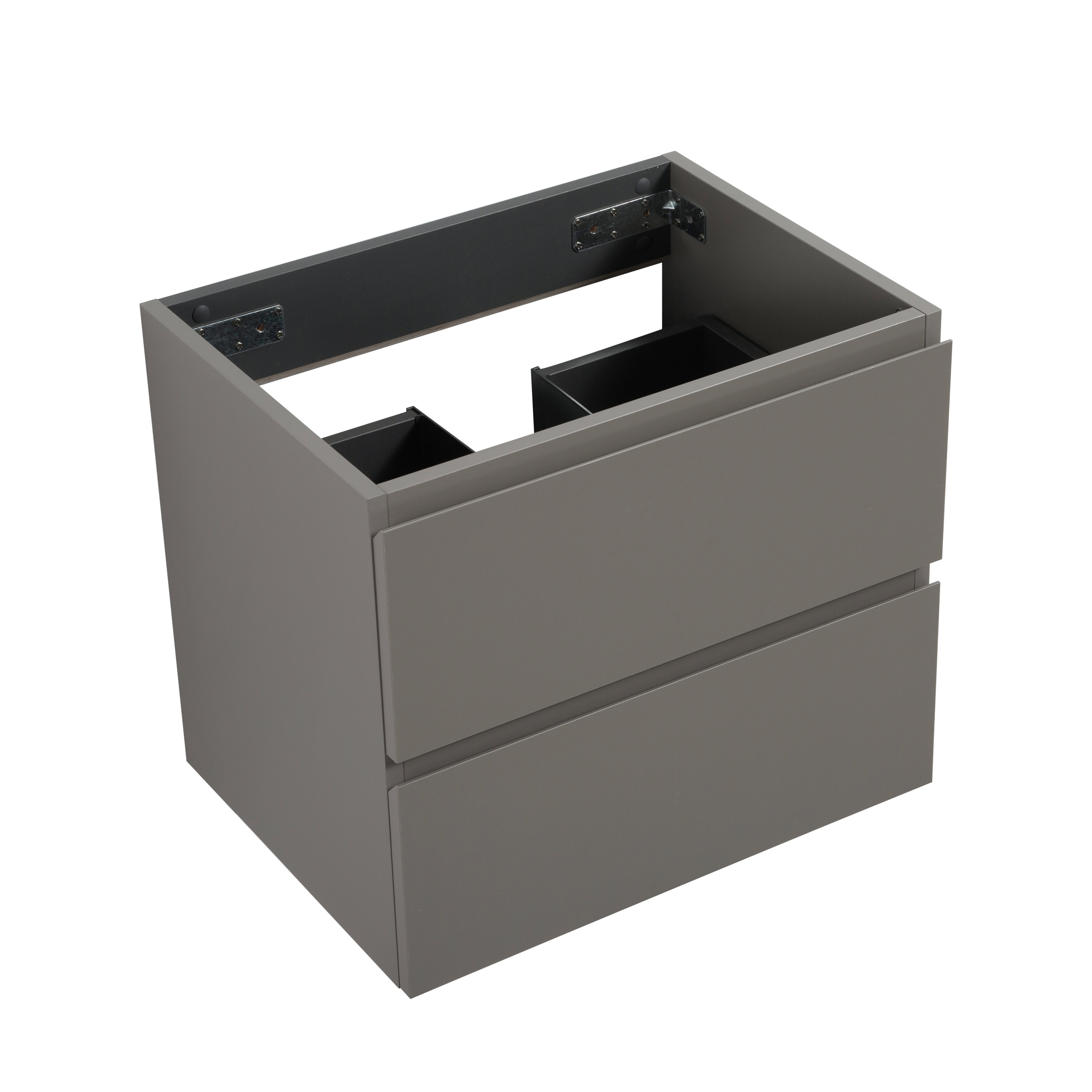 Alice-24W-102,Wall mount cabinet WITHOUT basin, Gray color, with two drawers