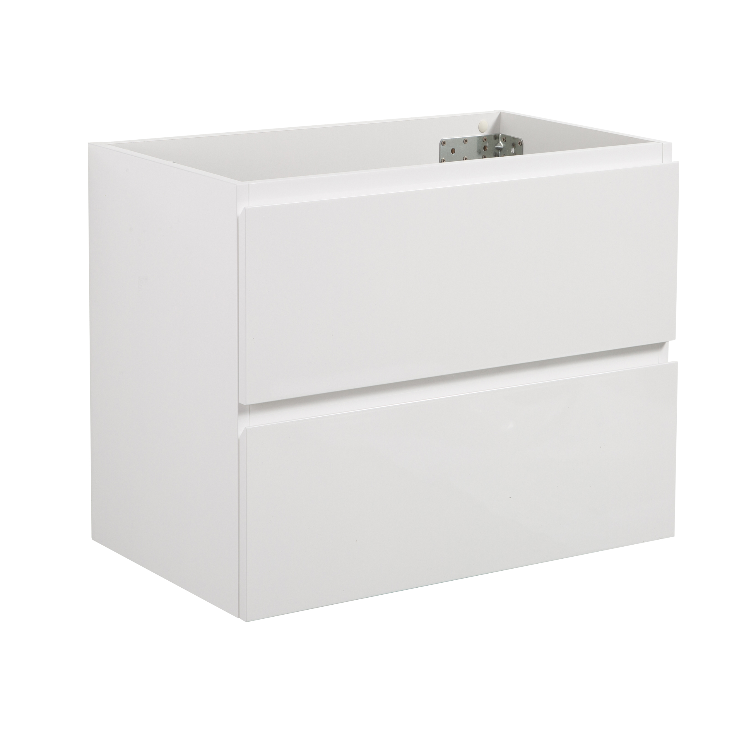 Alice-24W-201,Wall mount bathroom vanity WITHOUT basin, white color, with two drawer.