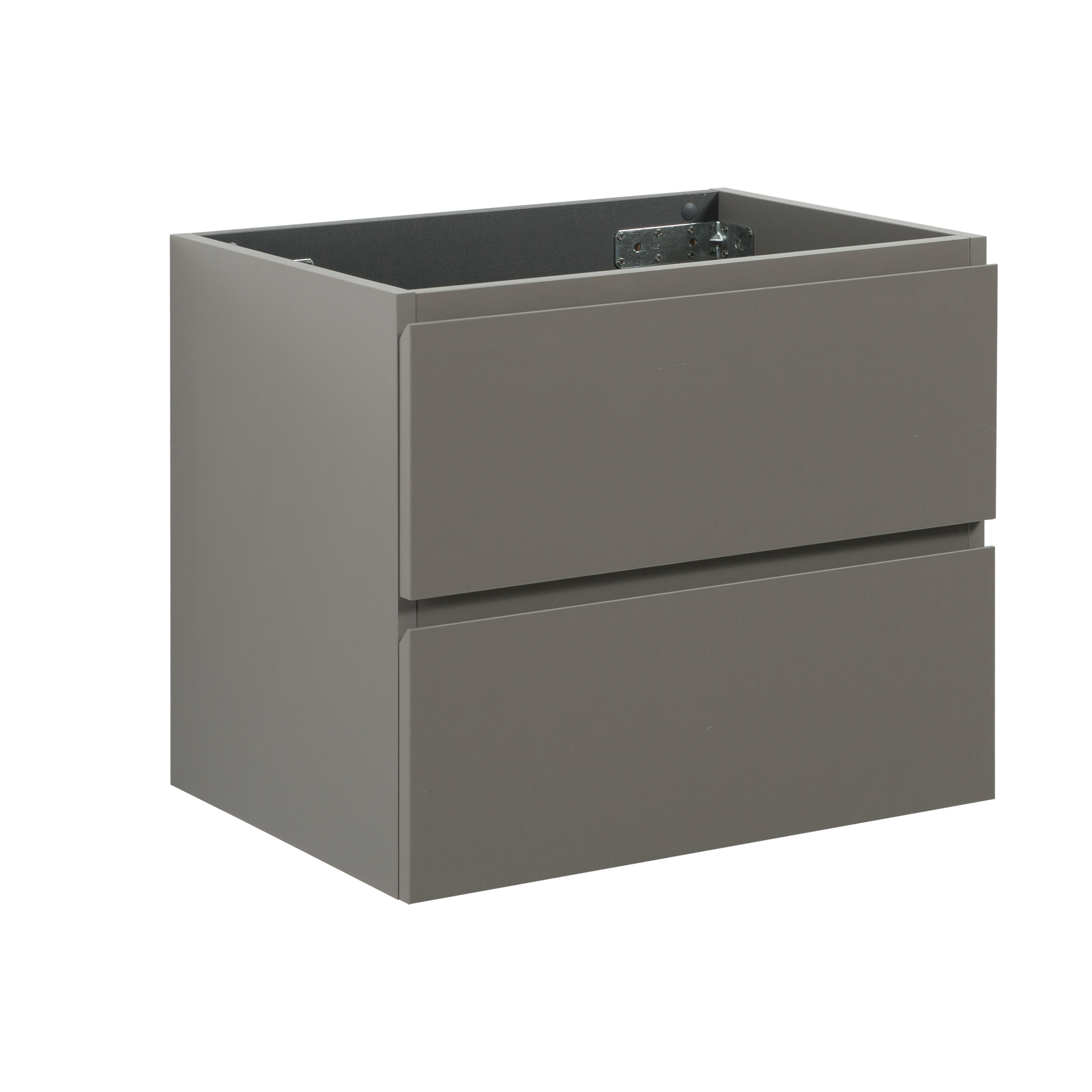 Alice-24W-102,Wall mount cabinet WITHOUT basin, Gray color, with two drawers