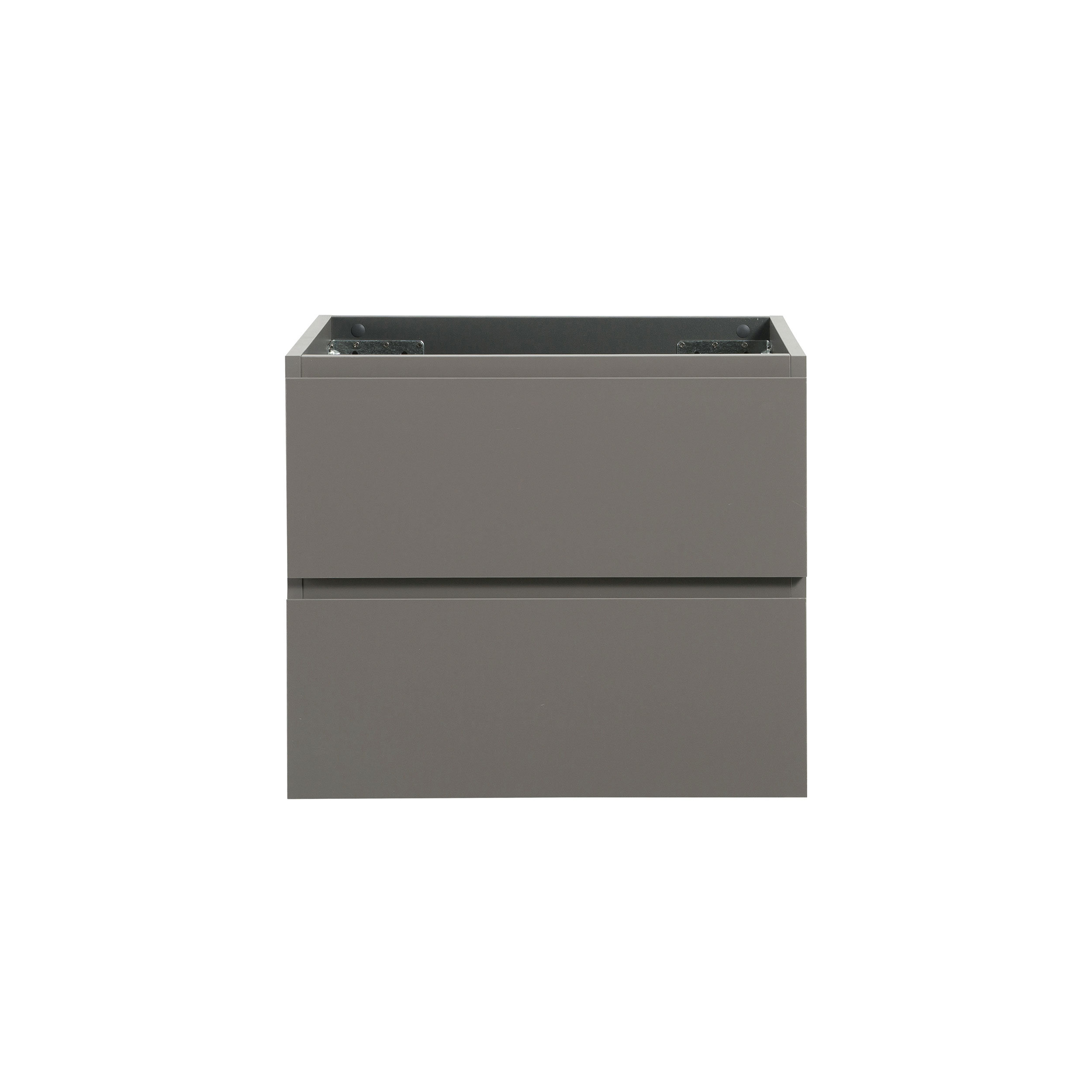 Alice-24W-102,Wall mount cabinet WITHOUT basin, Gray color, with two drawers