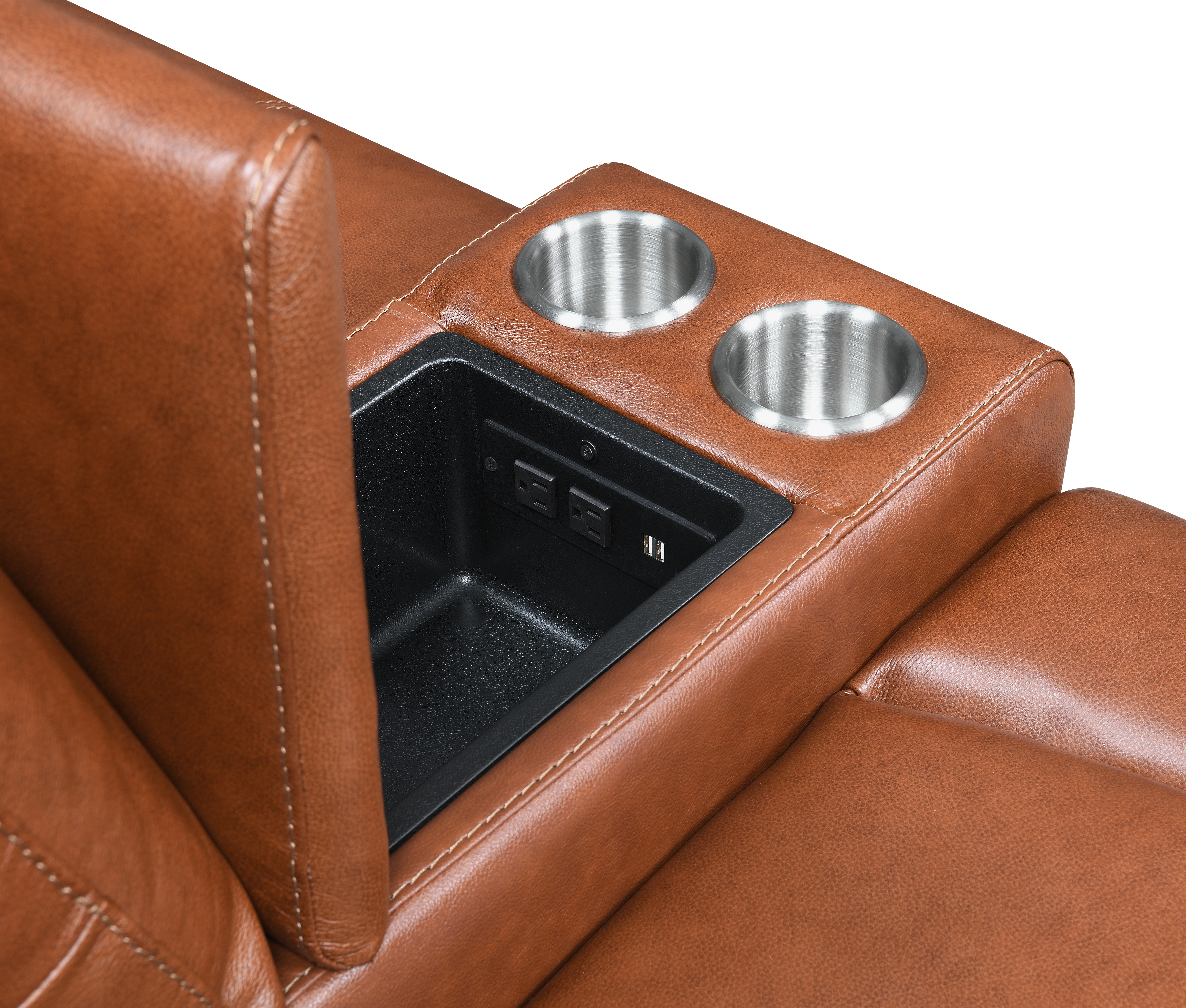 Contemporary Style Motion Set - Top-Grain Leather, Power Headrest and Footrest - Fashion-Forward Colors, Convenient USB Charging