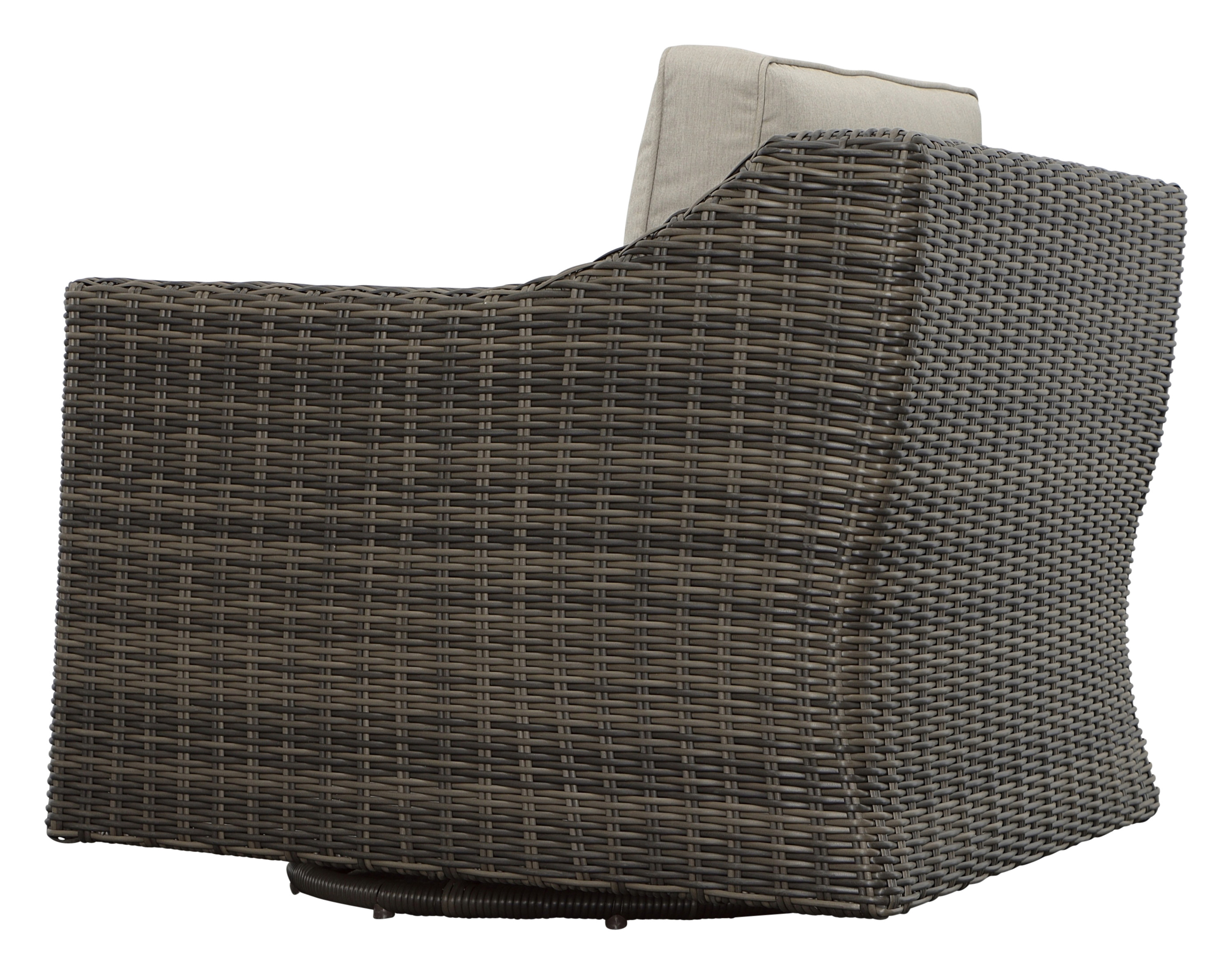 Classic Swivel Chair Outdoor - Half-Round Resin Wicker, 360° Swivel, Cushioned