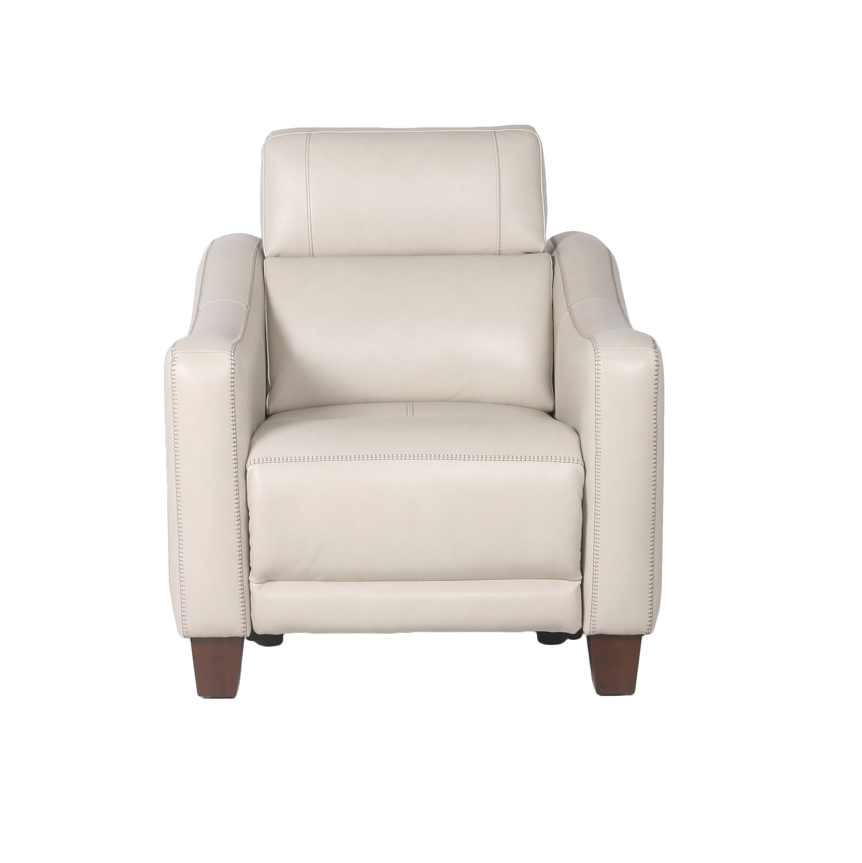 Dual-Power Recliner: Transitional Design, Top Grain Leather, Wall-Saver Mechanism, Comfort in Ivory