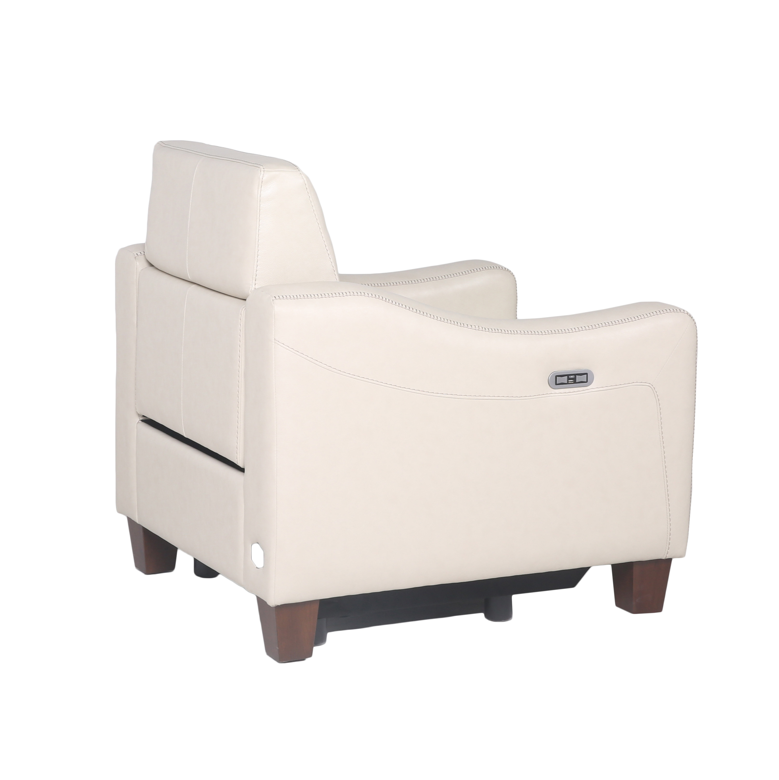 Dual-Power Recliner: Transitional Design, Top Grain Leather, Wall-Saver Mechanism, Comfort in Ivory