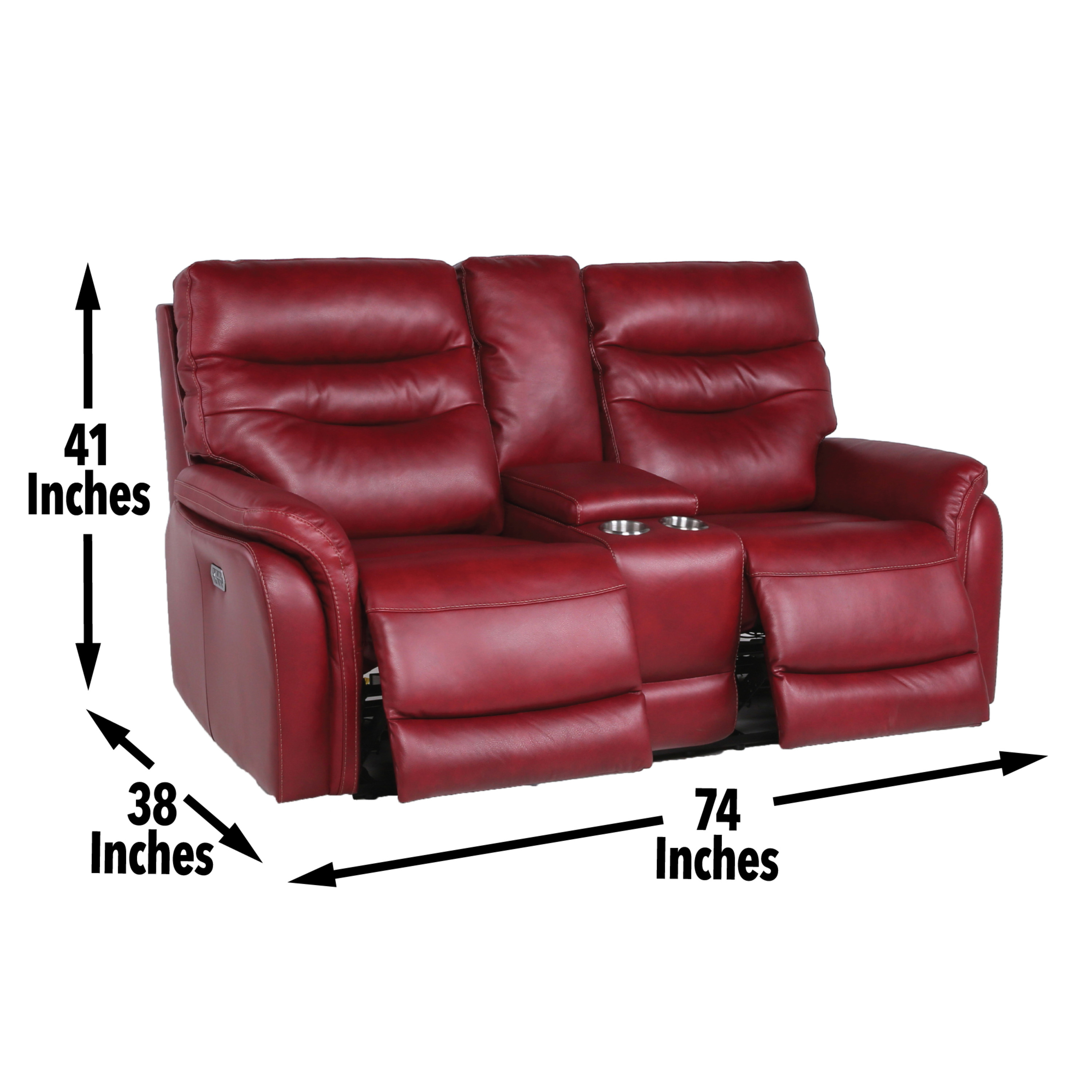 Contemporary Wine Top-Grain Leather Motion Set - Power Recline, USB Charging - Ultimate Comfort and Style