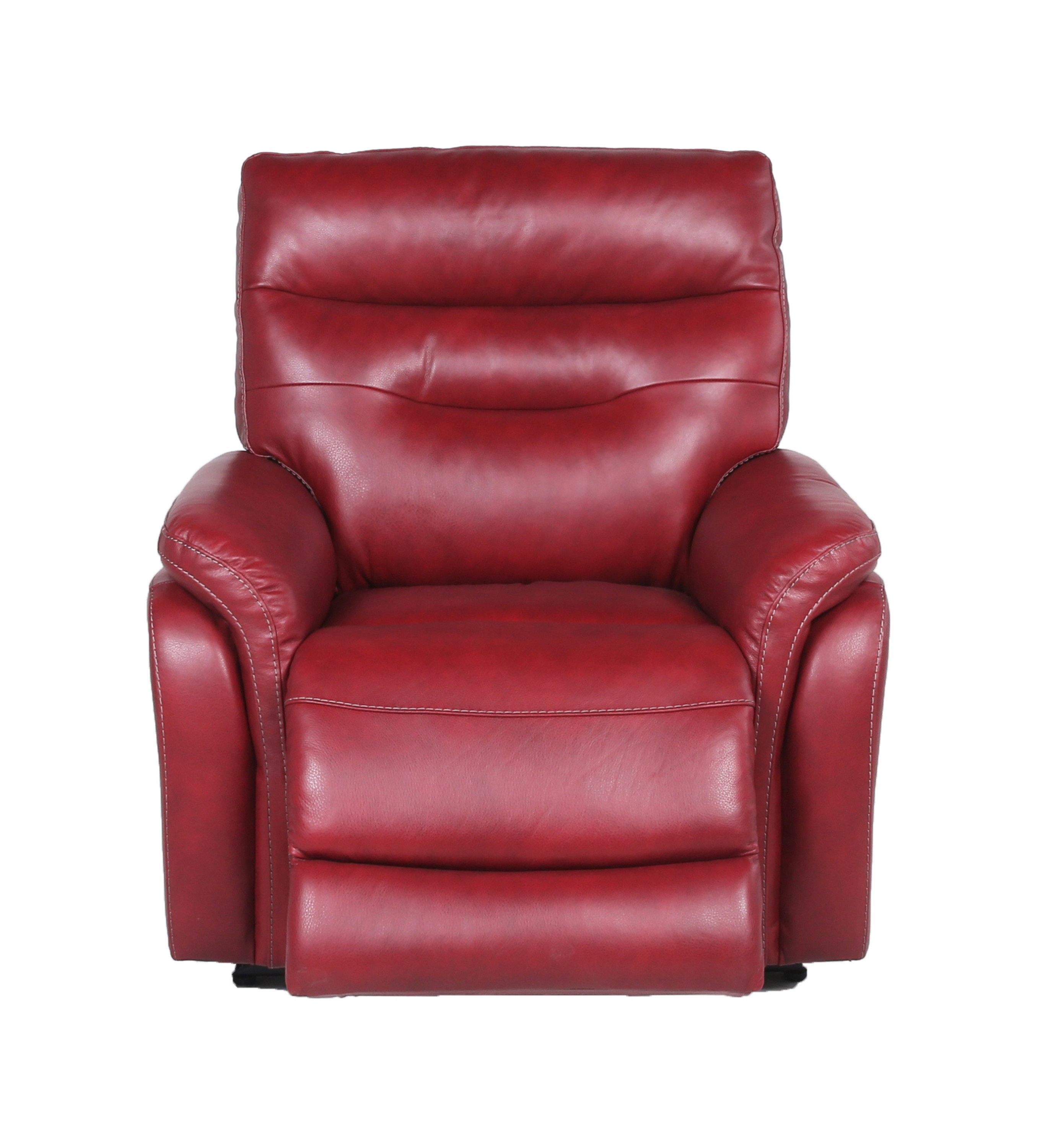 Top-Grain Leather Motion Recliner - Contemporary Style, Control Panel - USB Charging, Home Button - Wine or Coffee Color