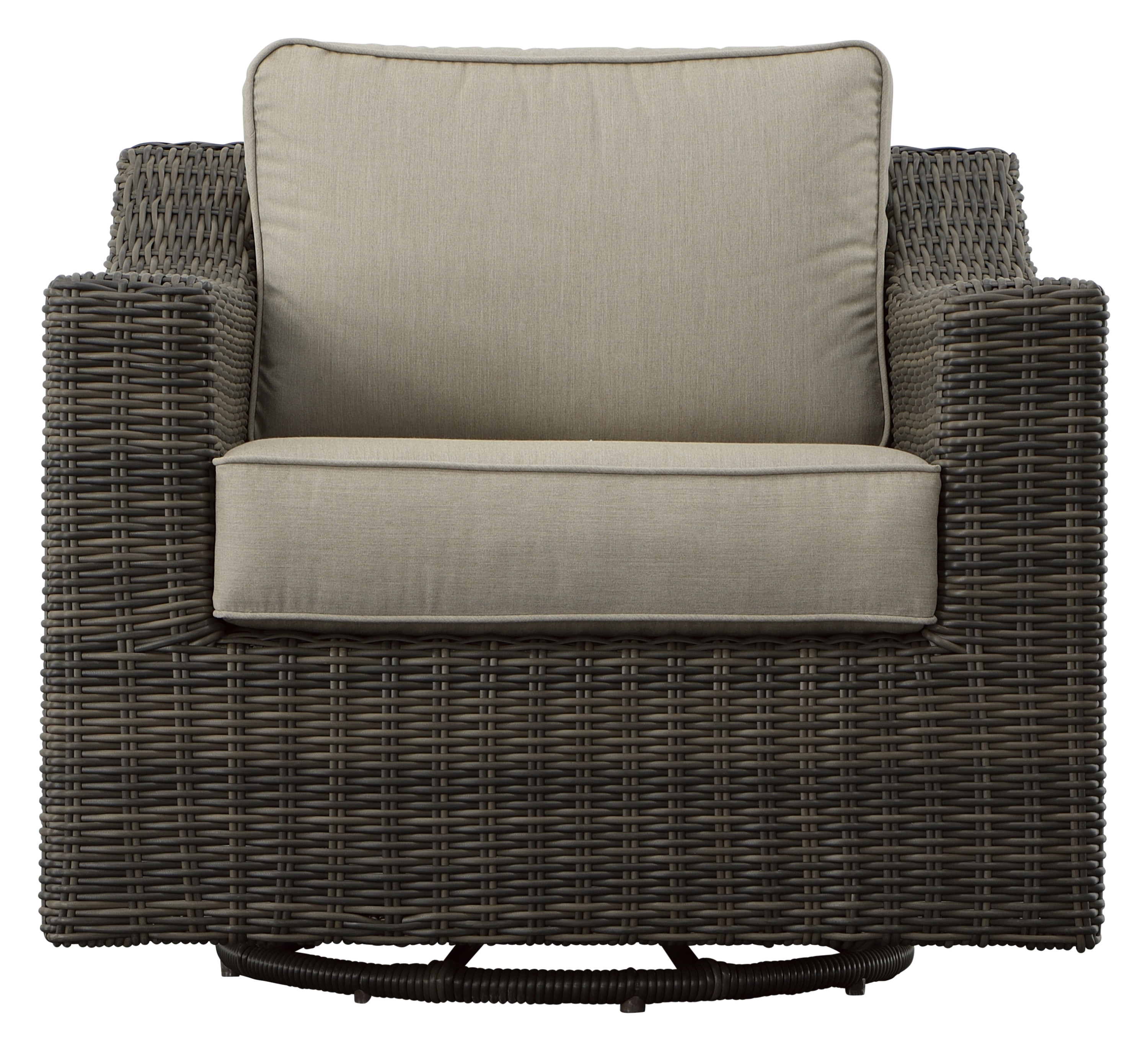 Classic Swivel Chair Outdoor - Half-Round Resin Wicker, 360° Swivel, Cushioned