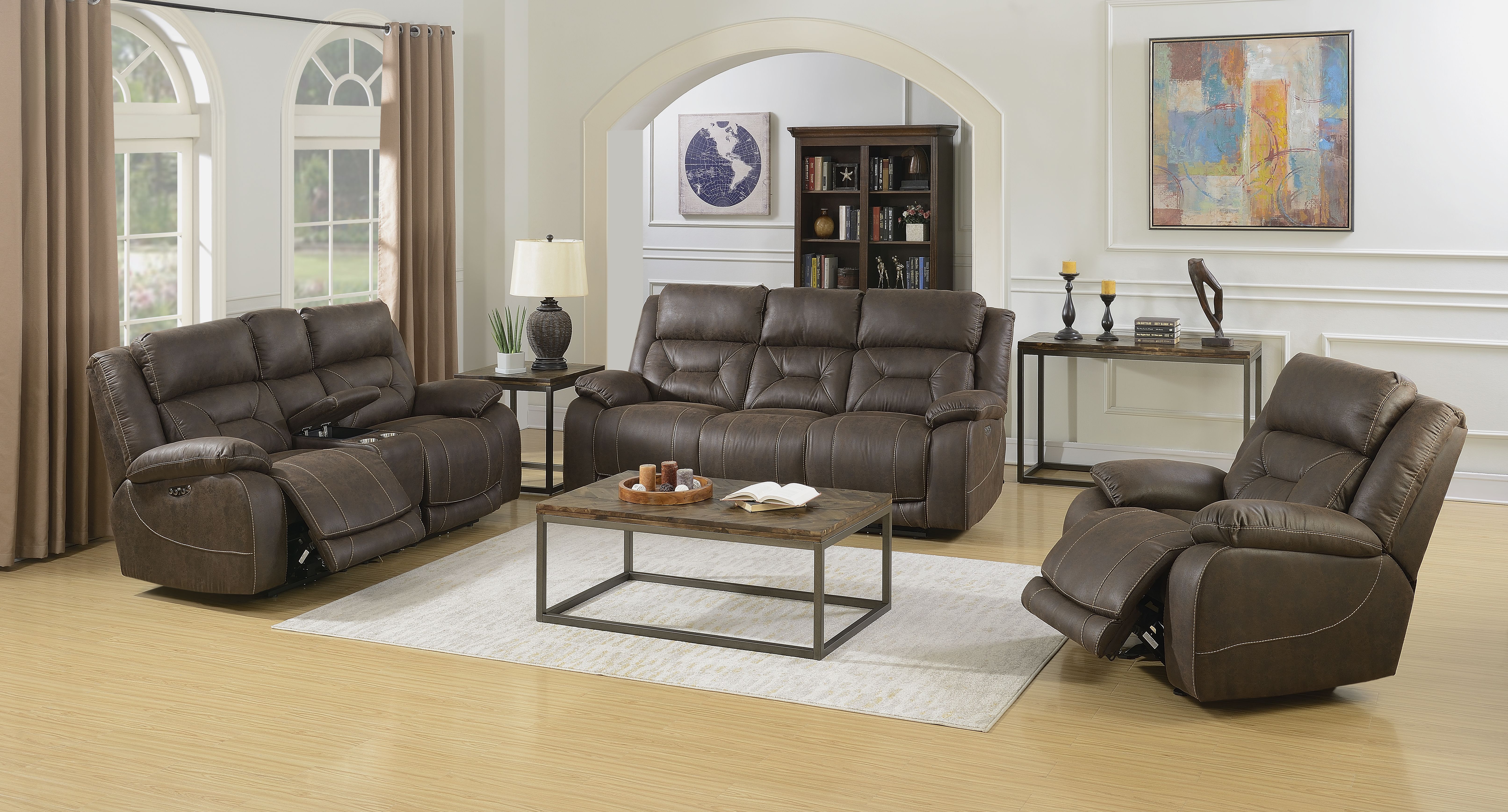 Aria - Dual Power Recliner - Brown