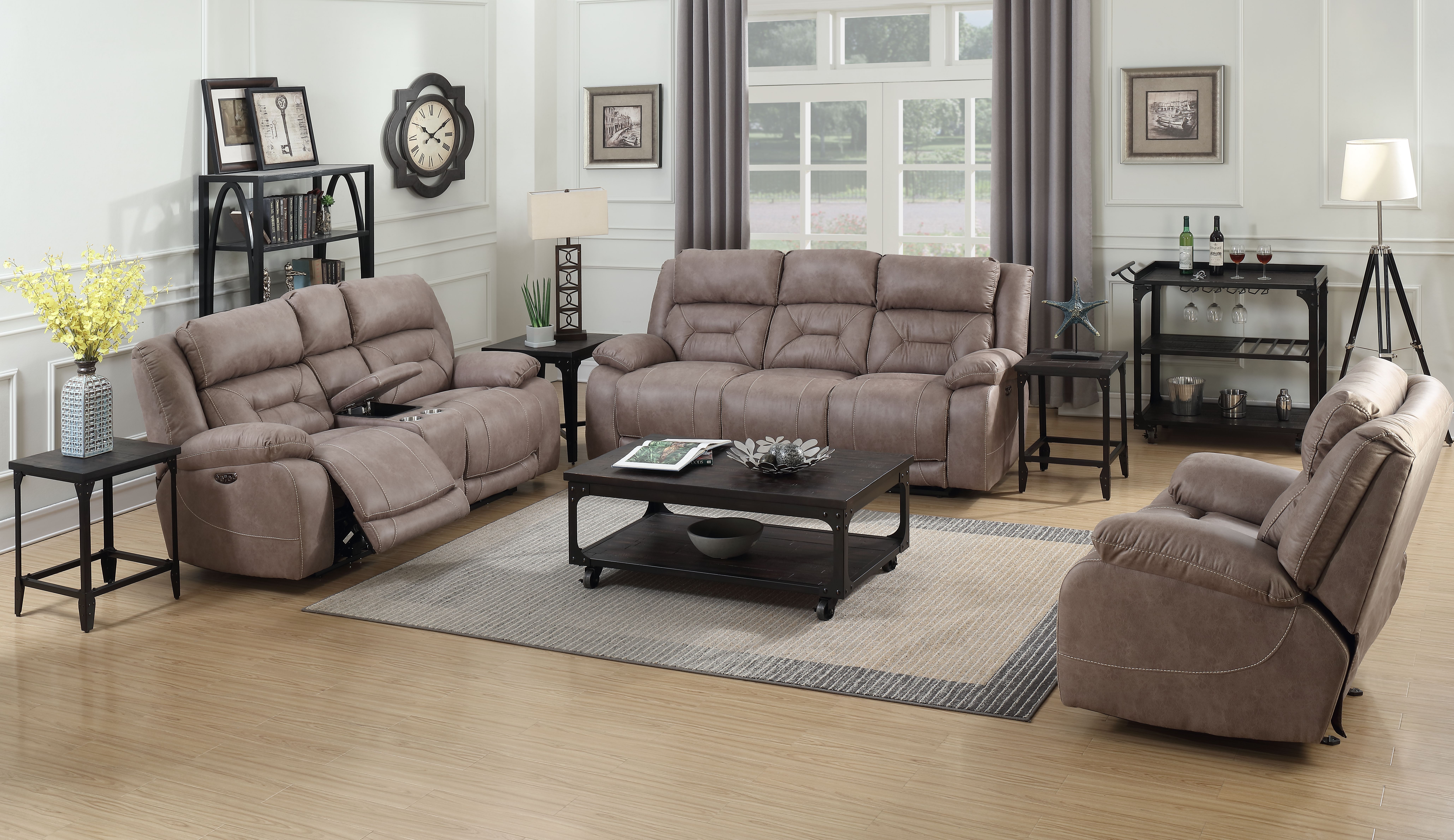 Aria - Dual Power Recliner Sofa - Sand