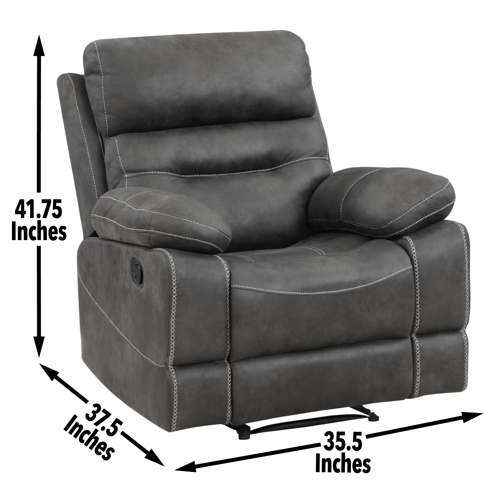 Rudger - Manual Recliner Chair - Gray