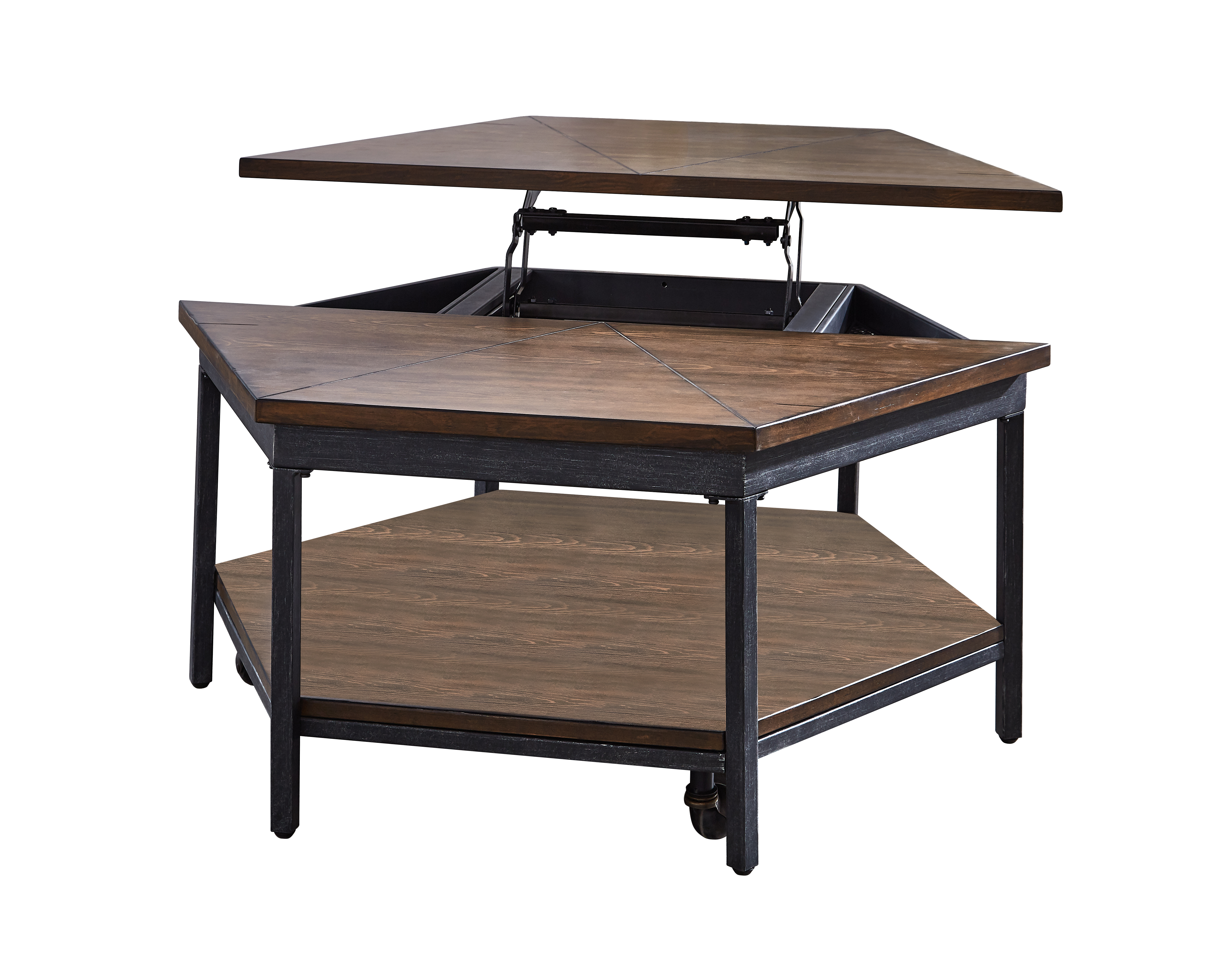 Ultimo - Hexagon Lift Top Cocktail Table - Brown