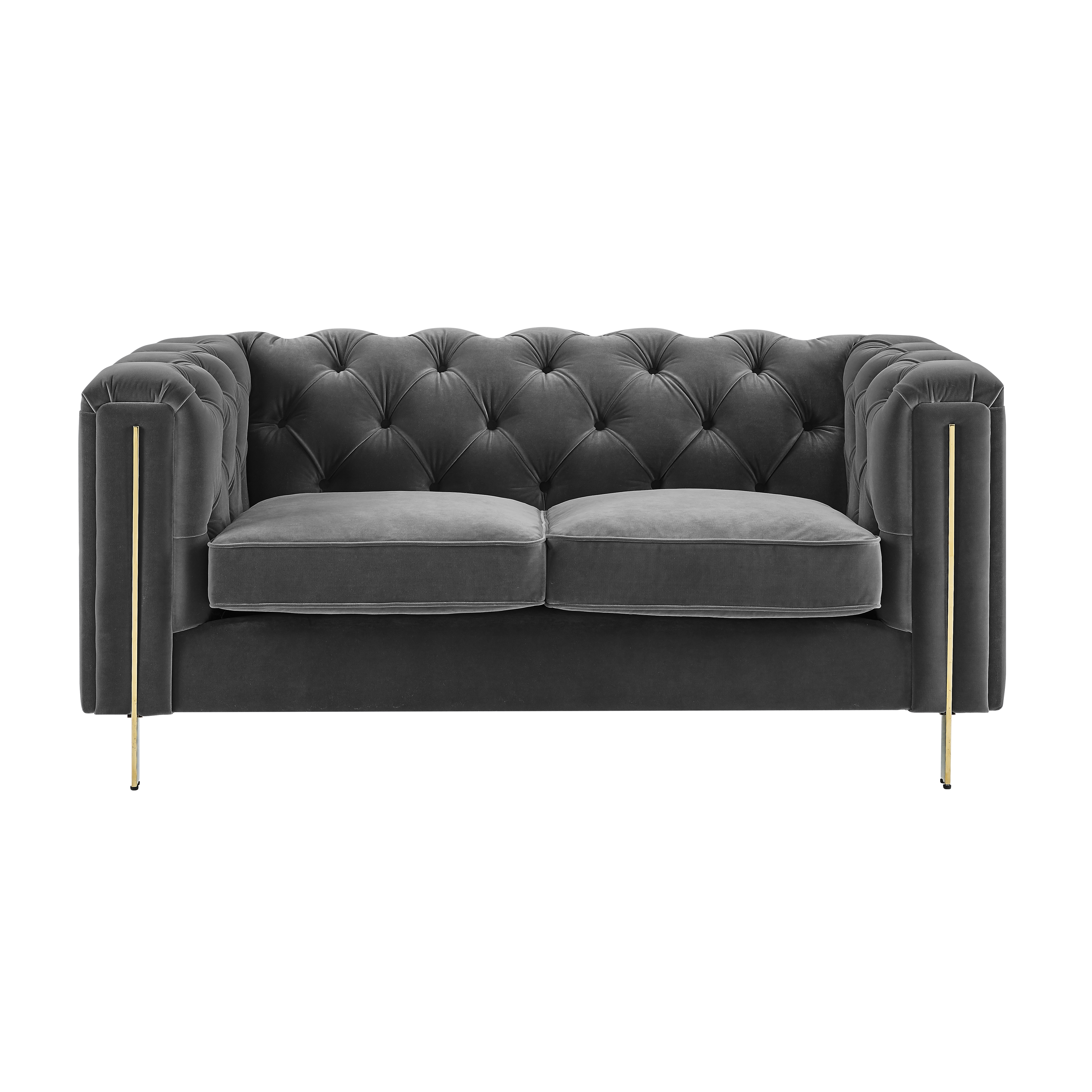 Charlene - Velvet Loveseat - Gray