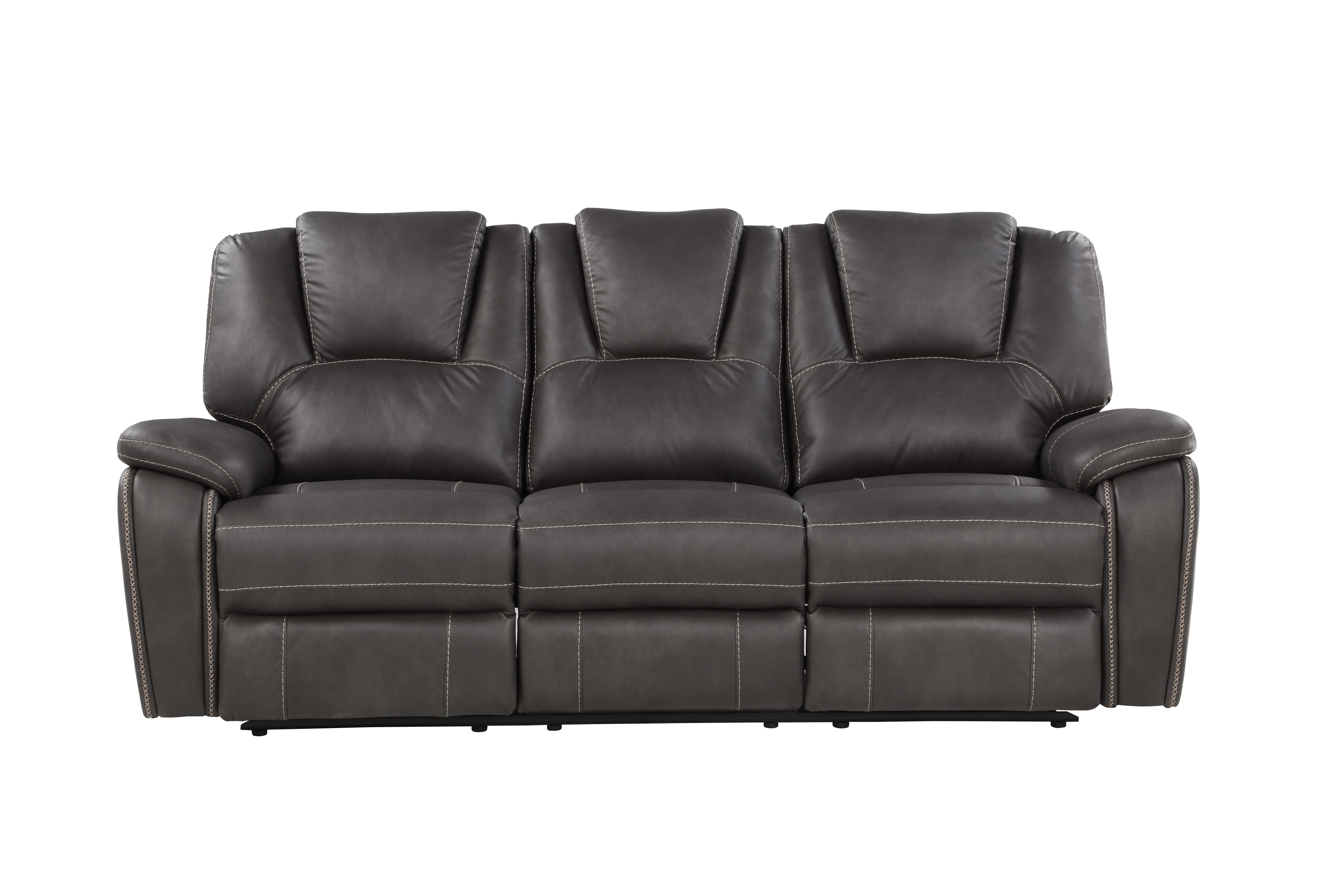 Katrine - PU Manual Sofa- - Charcoal