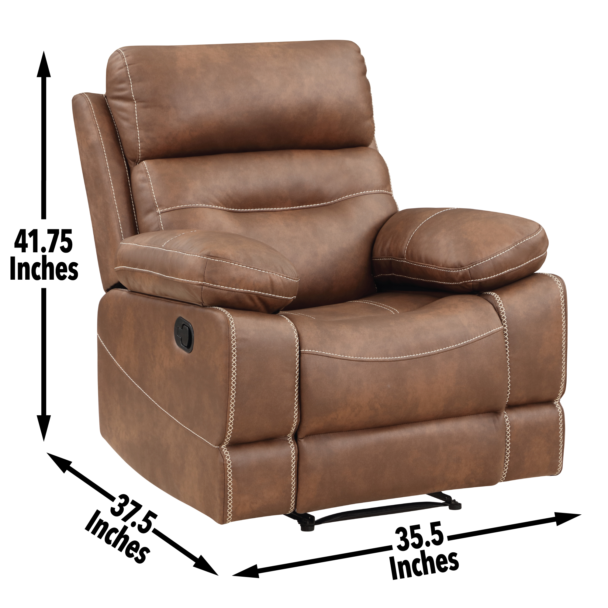 Rudger - Manual Recliner Chair - Brown