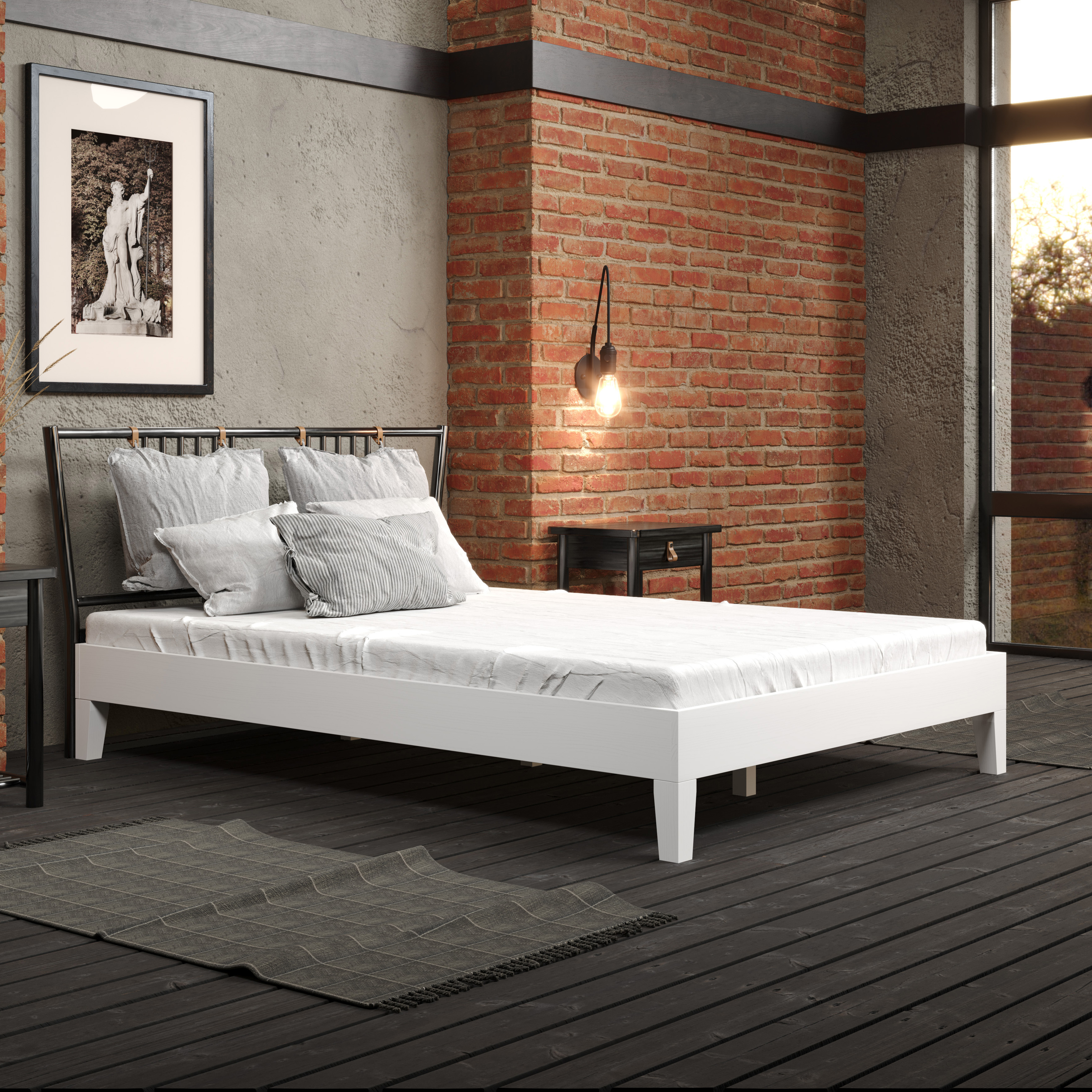 Nix - Full Platform Bed - White