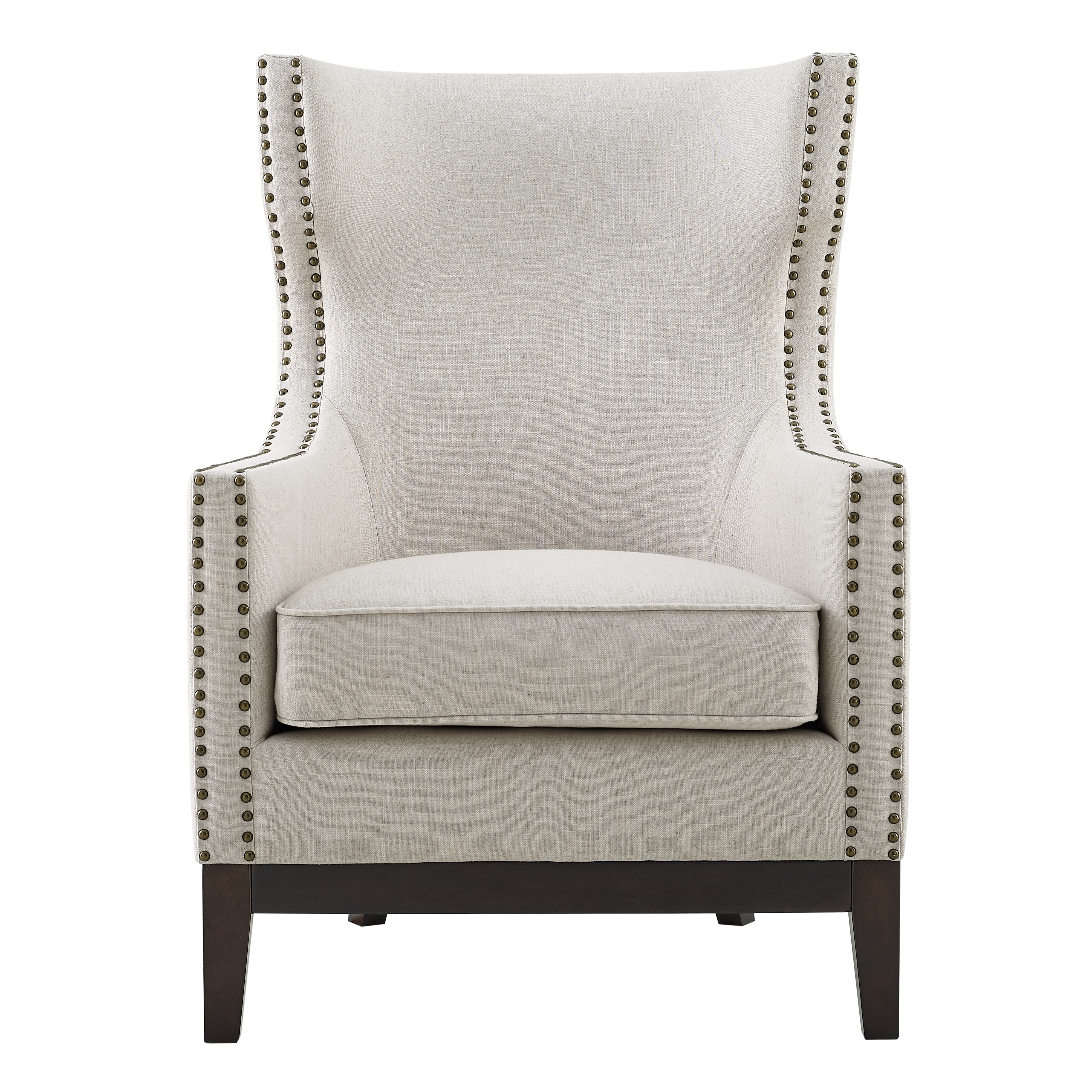 Roswell - Linen Wingback Chair - Pearl