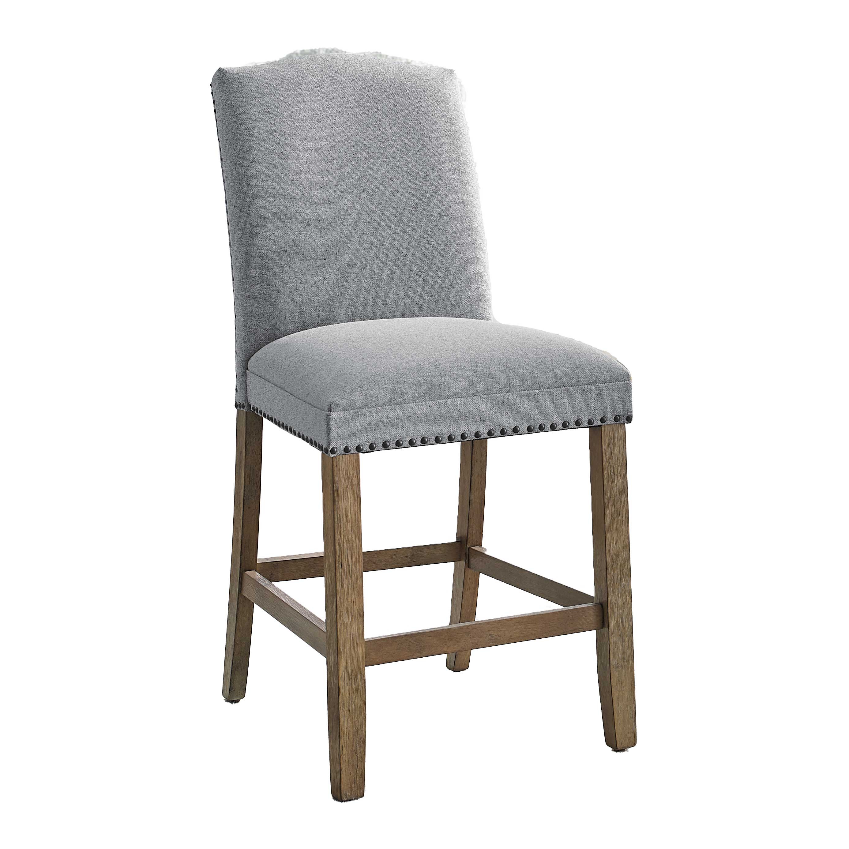 Grayson - Counter Chair With Nailhead (Set of 2) - Dark Gray