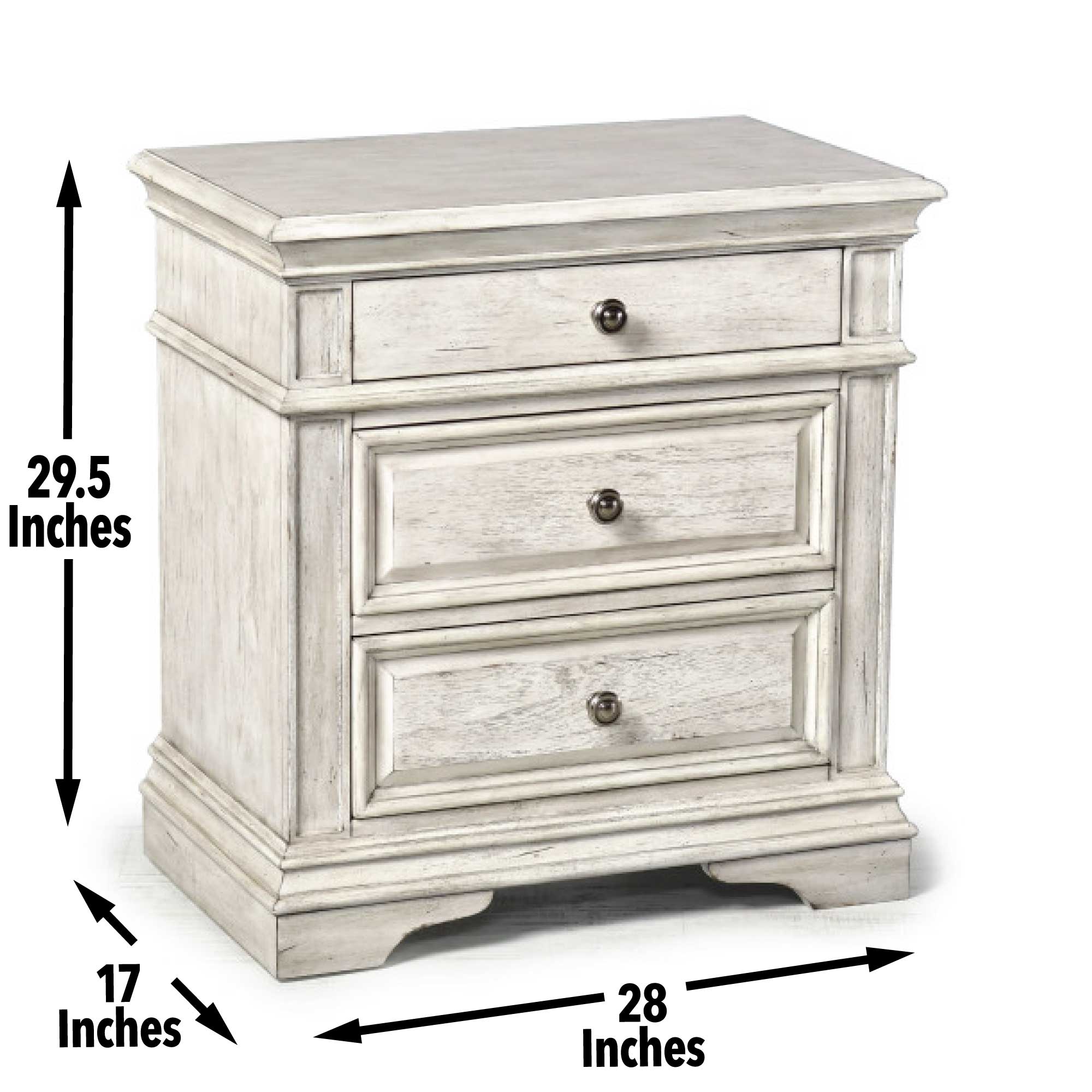 Highland Park - Nightstand With USB - Cathedral White