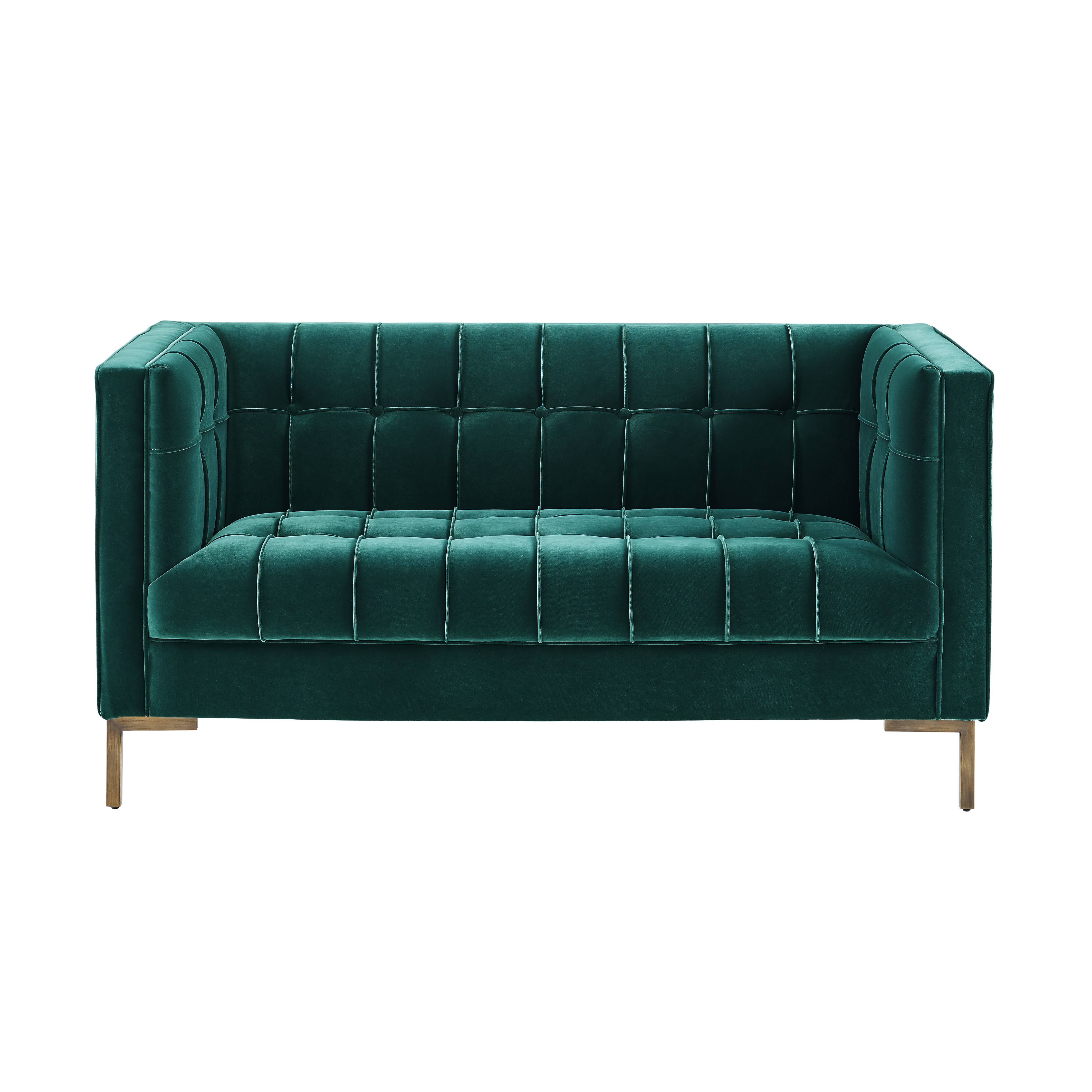 Isaac - Stitch Velvet Loveseat - Green