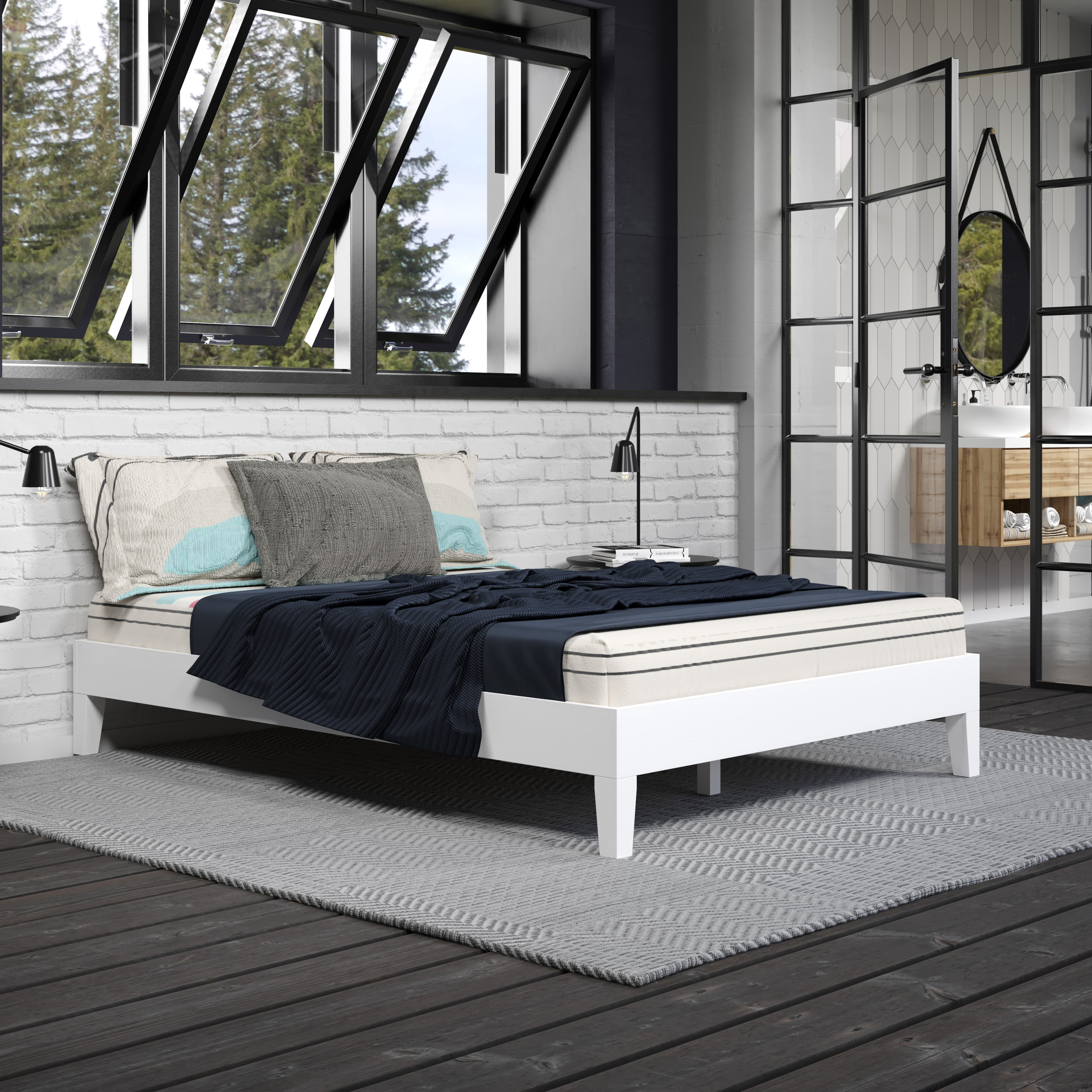 Nix - Full Platform Bed - White