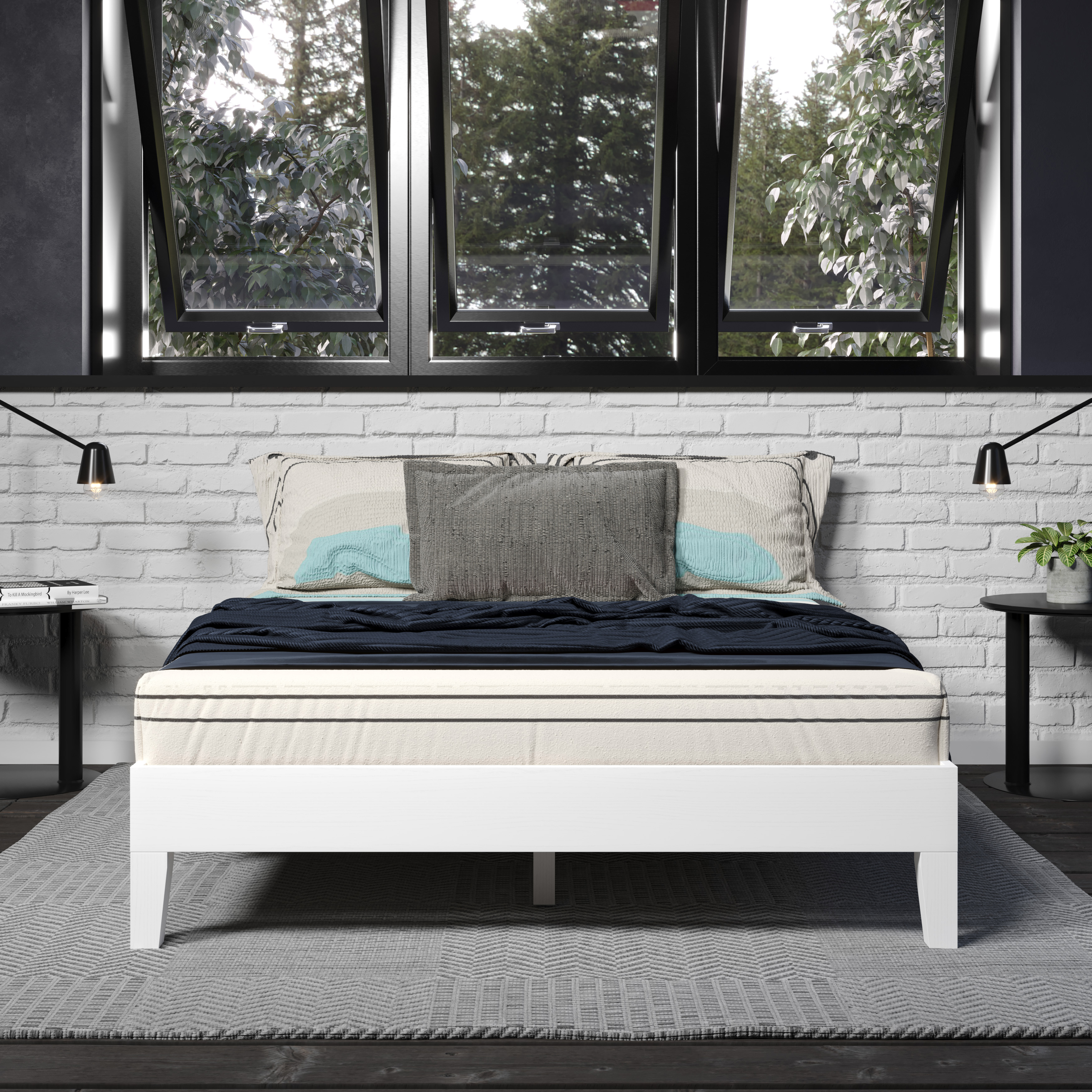 Nix - Full Platform Bed - White