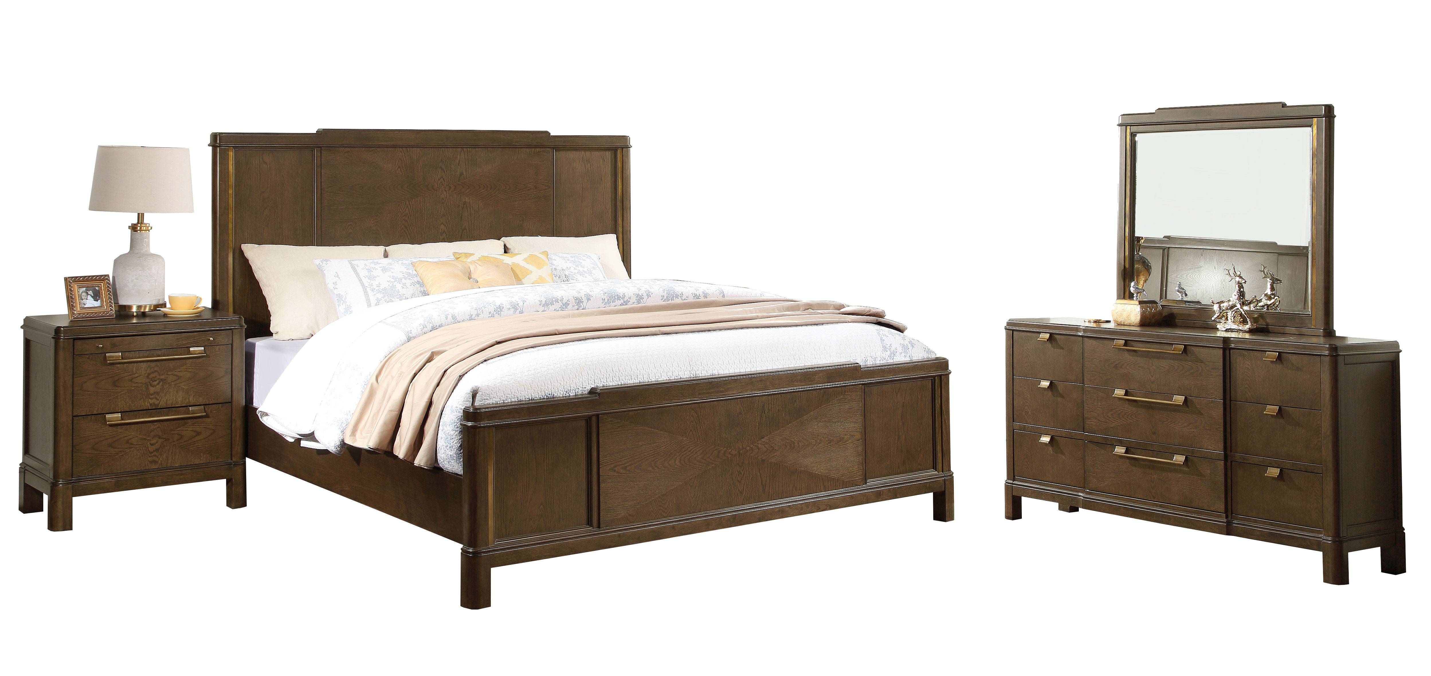 Milan - 4 Piece Queen Bedroom Set - Dark Brown