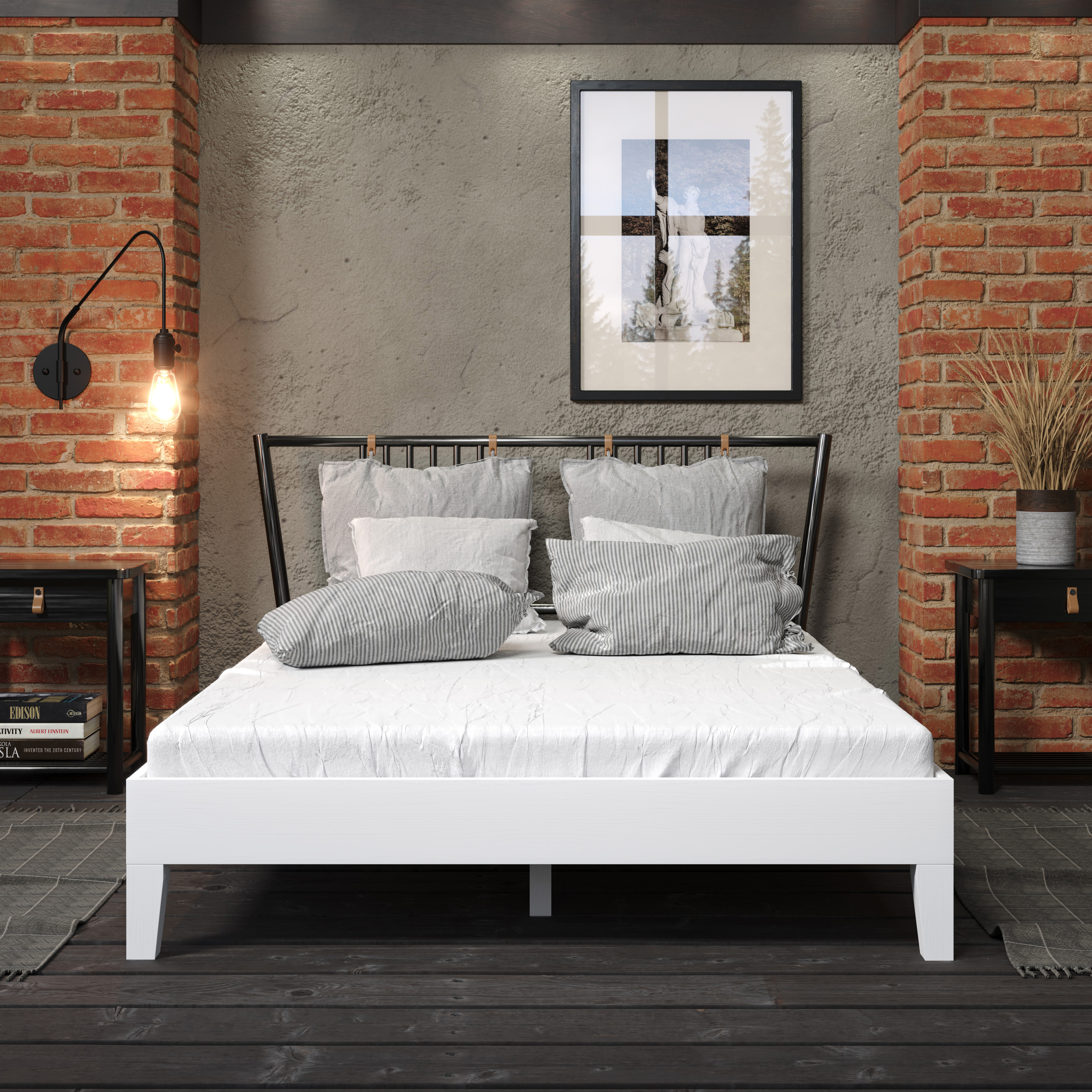 Nix - Full Platform Bed - White