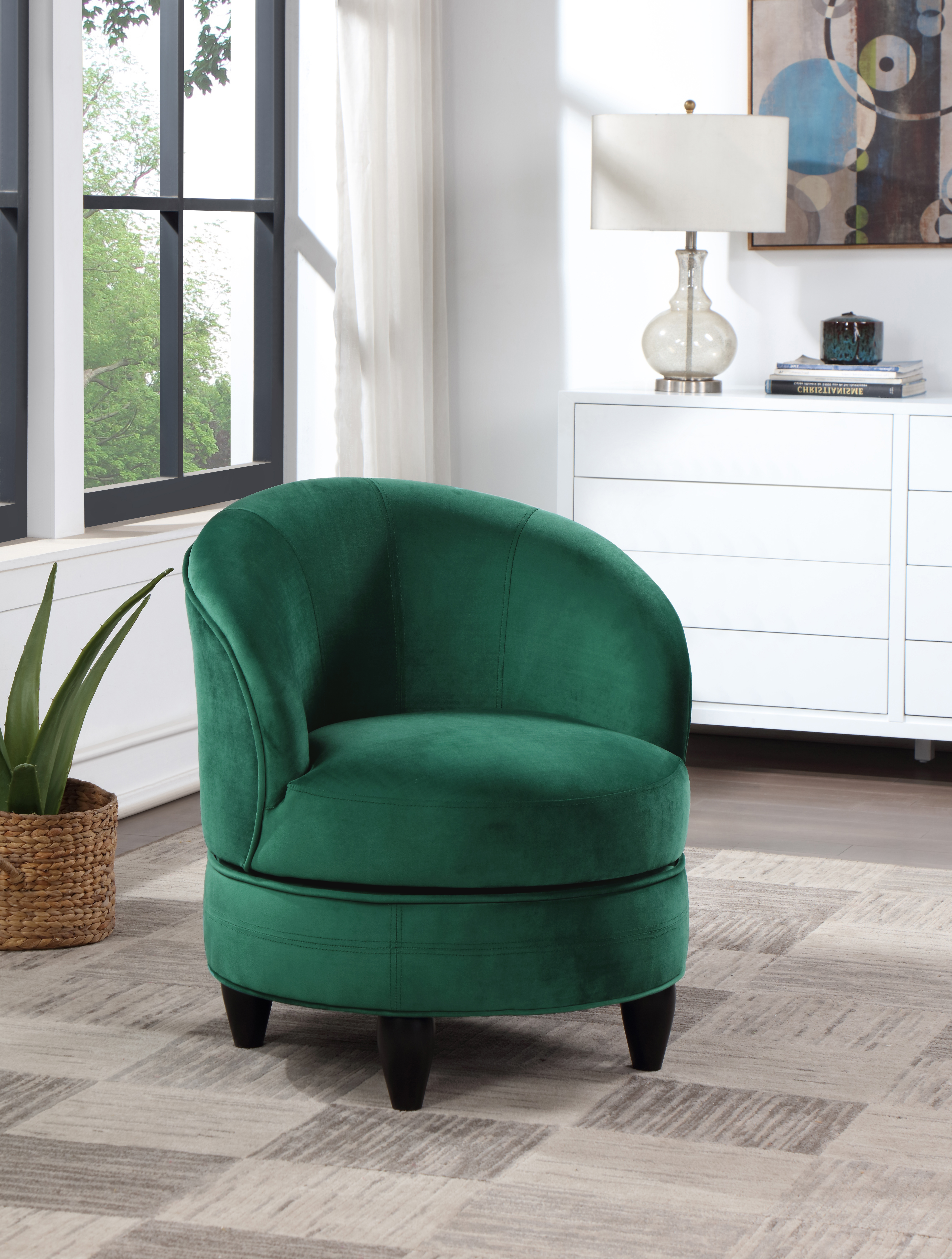 Sophia - Swivel Chair Velvet - Green