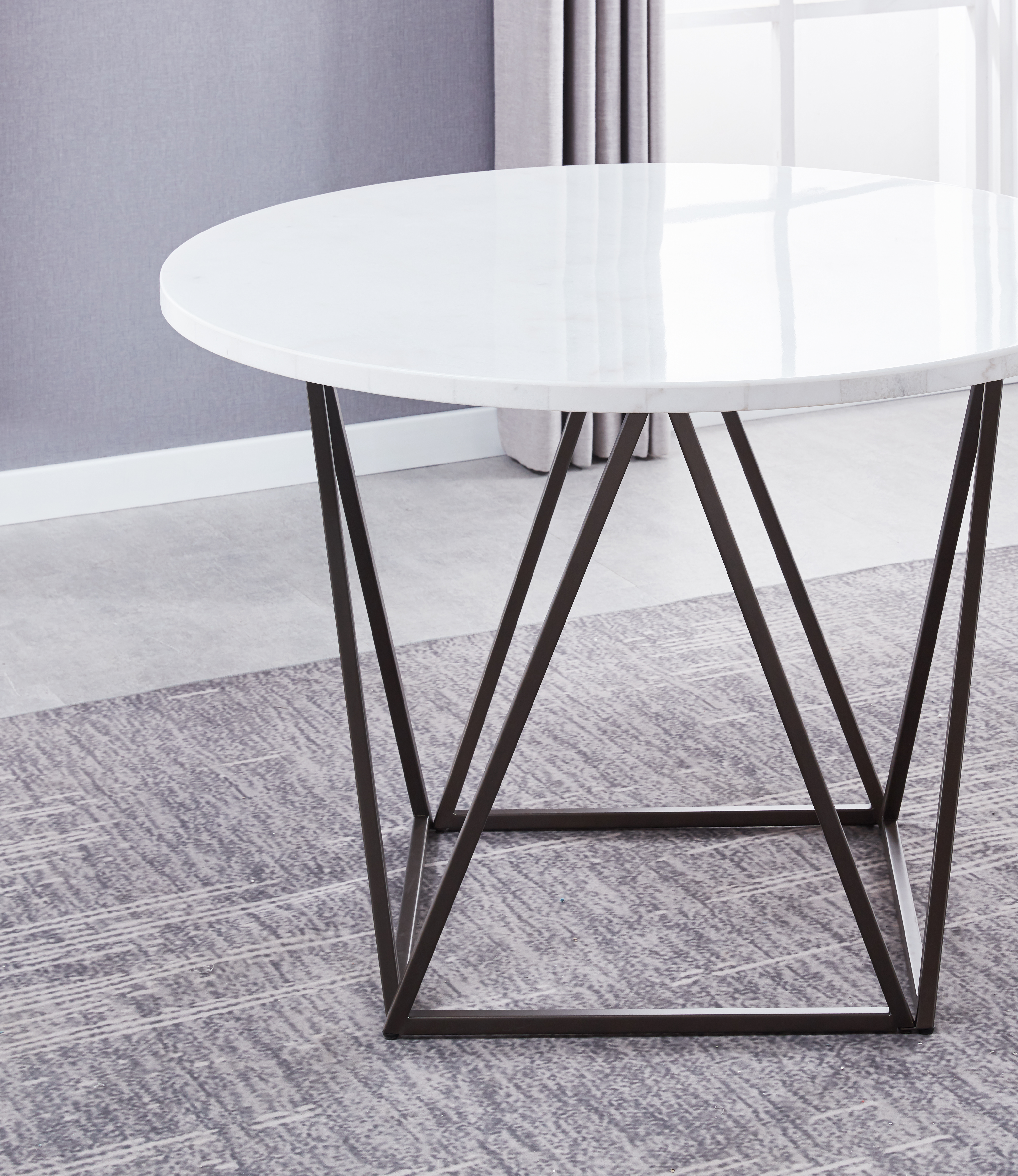 Ramona - Marble Top Round Dining Table - White