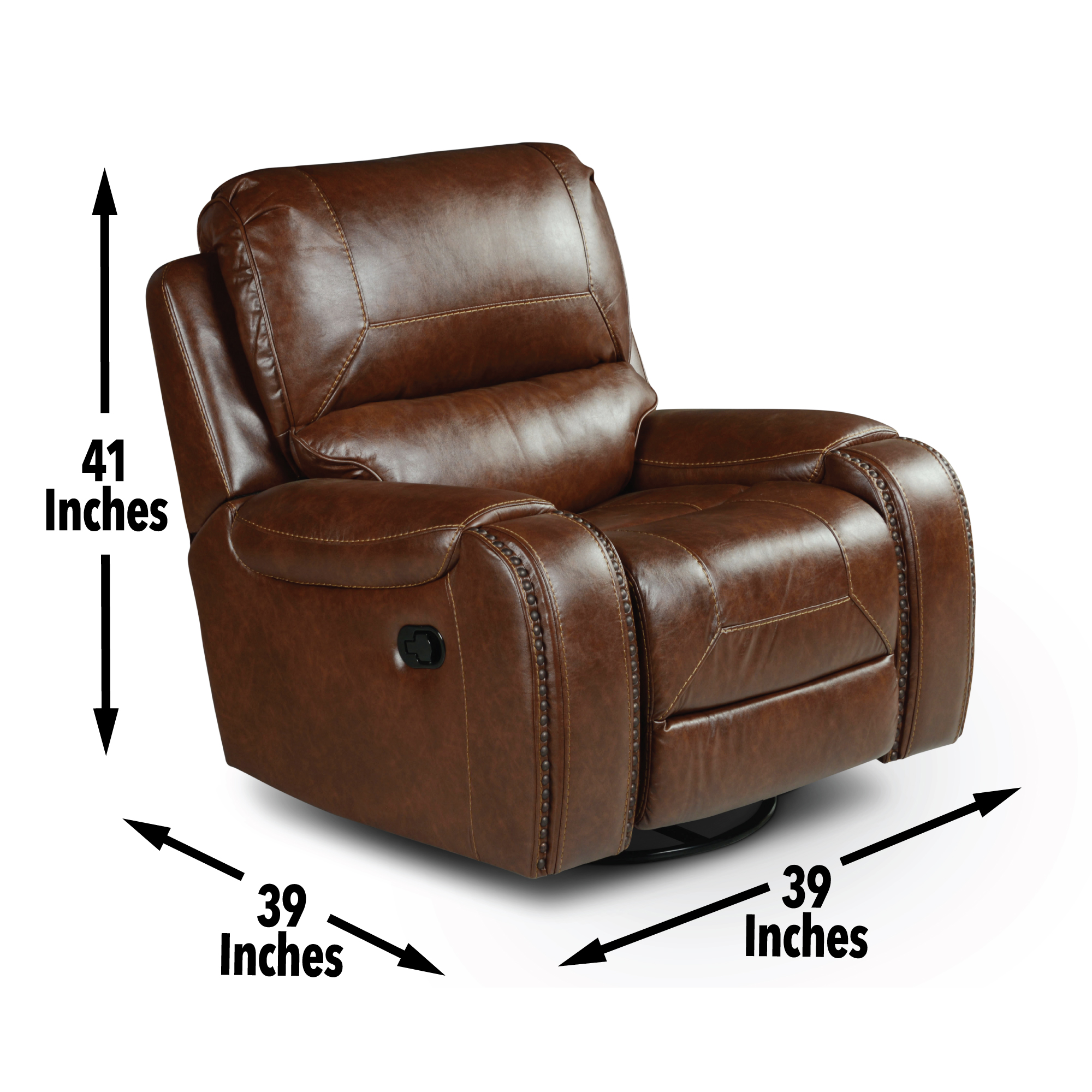 Keily - 3 Piece Manual Reclining Living Room Set In Faux Leather - Dark Brown