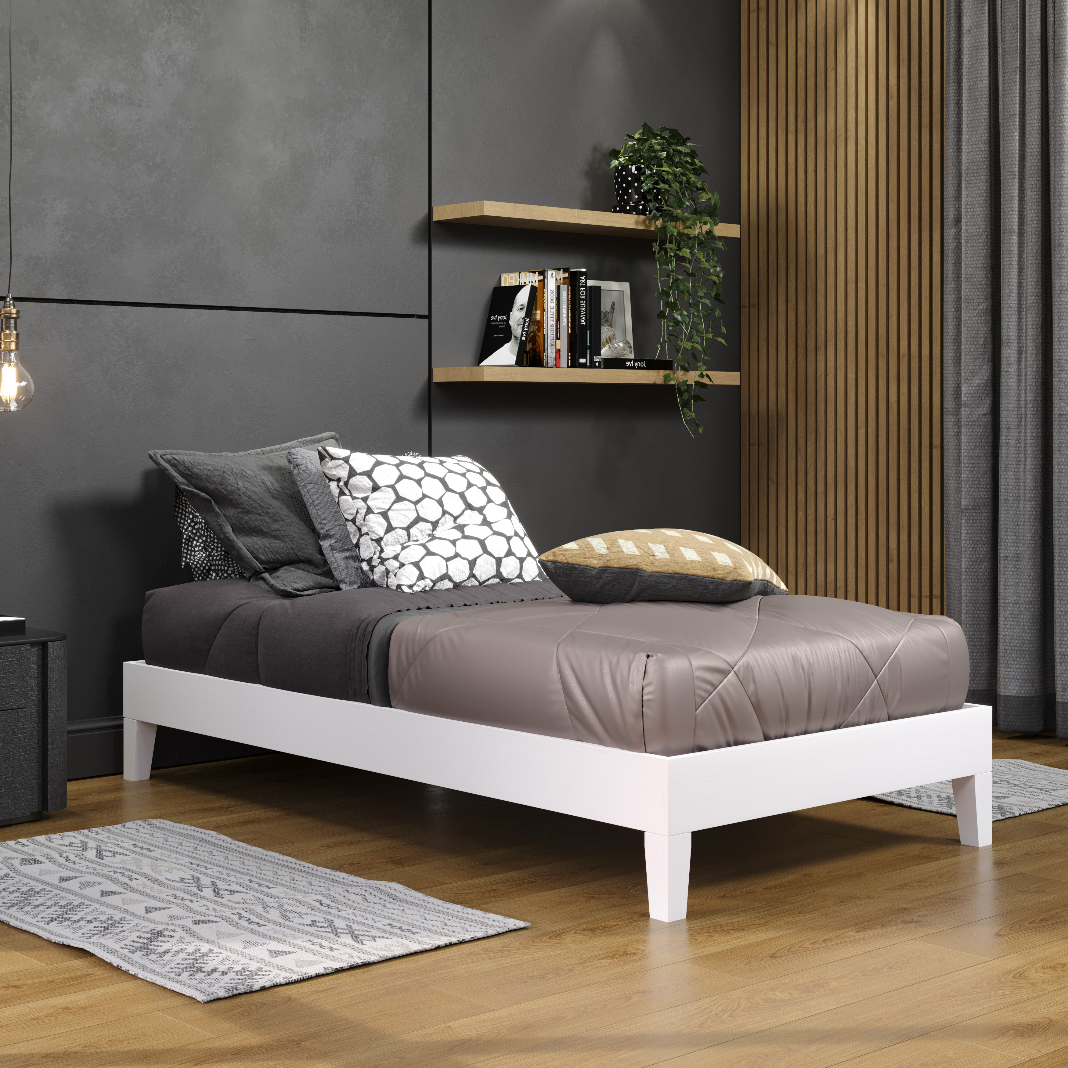 Nix - Twin Platform Bed - White