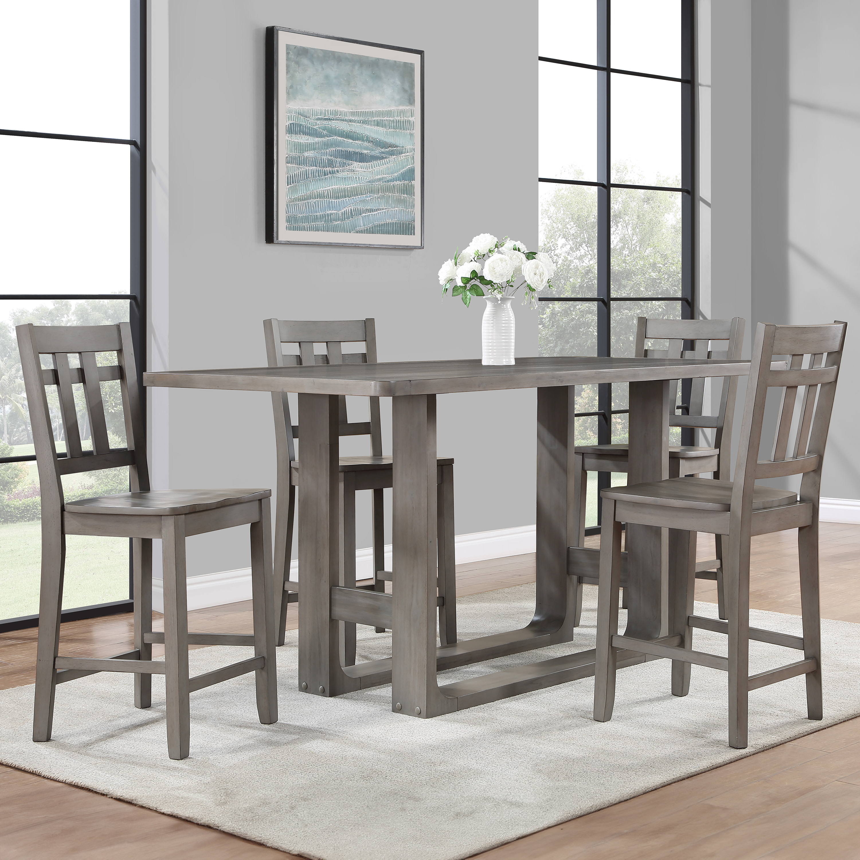 Toscana - 5 Piece Dining Set - Dark Gray