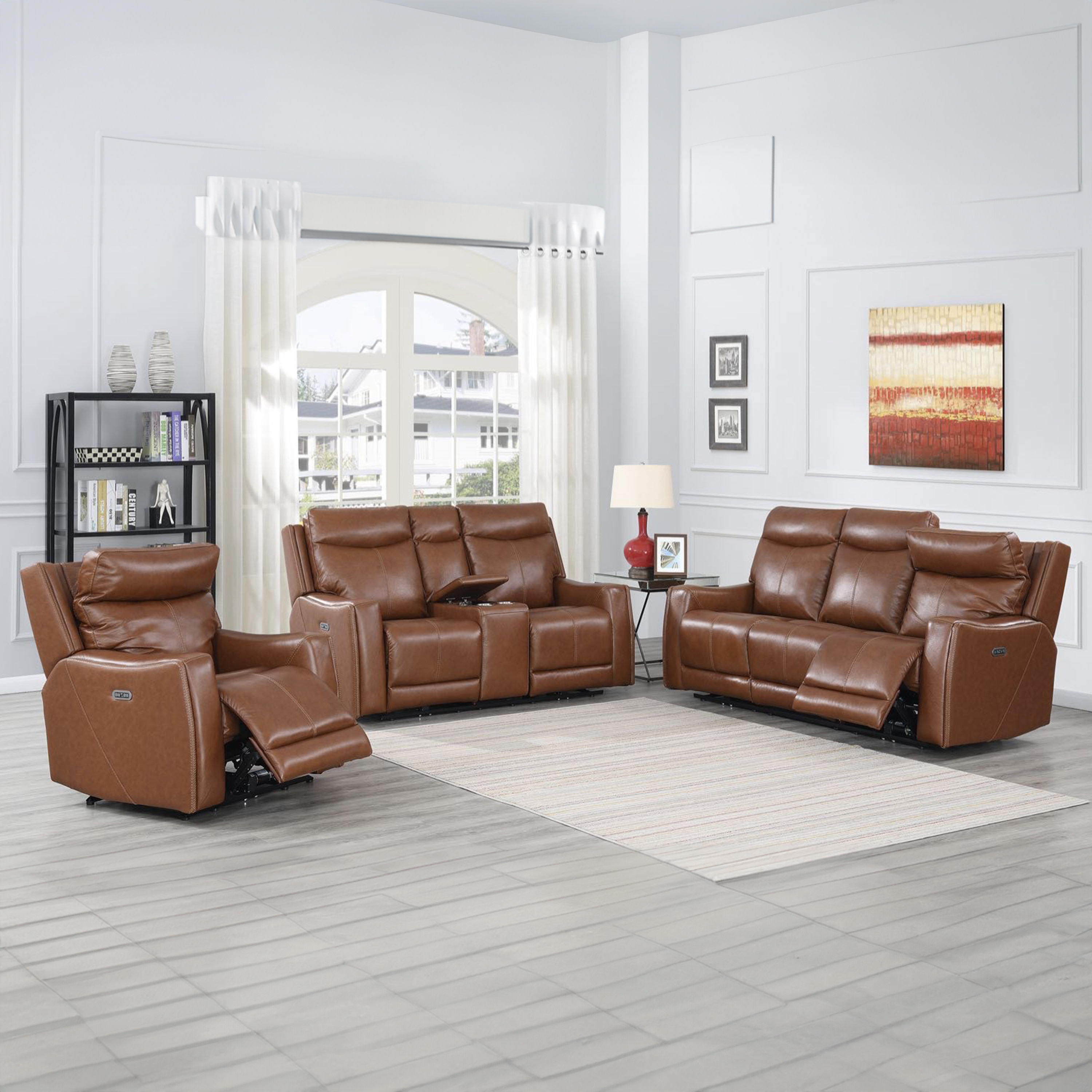 Natalia - 3 Piece Living Room Set - Dark Brown