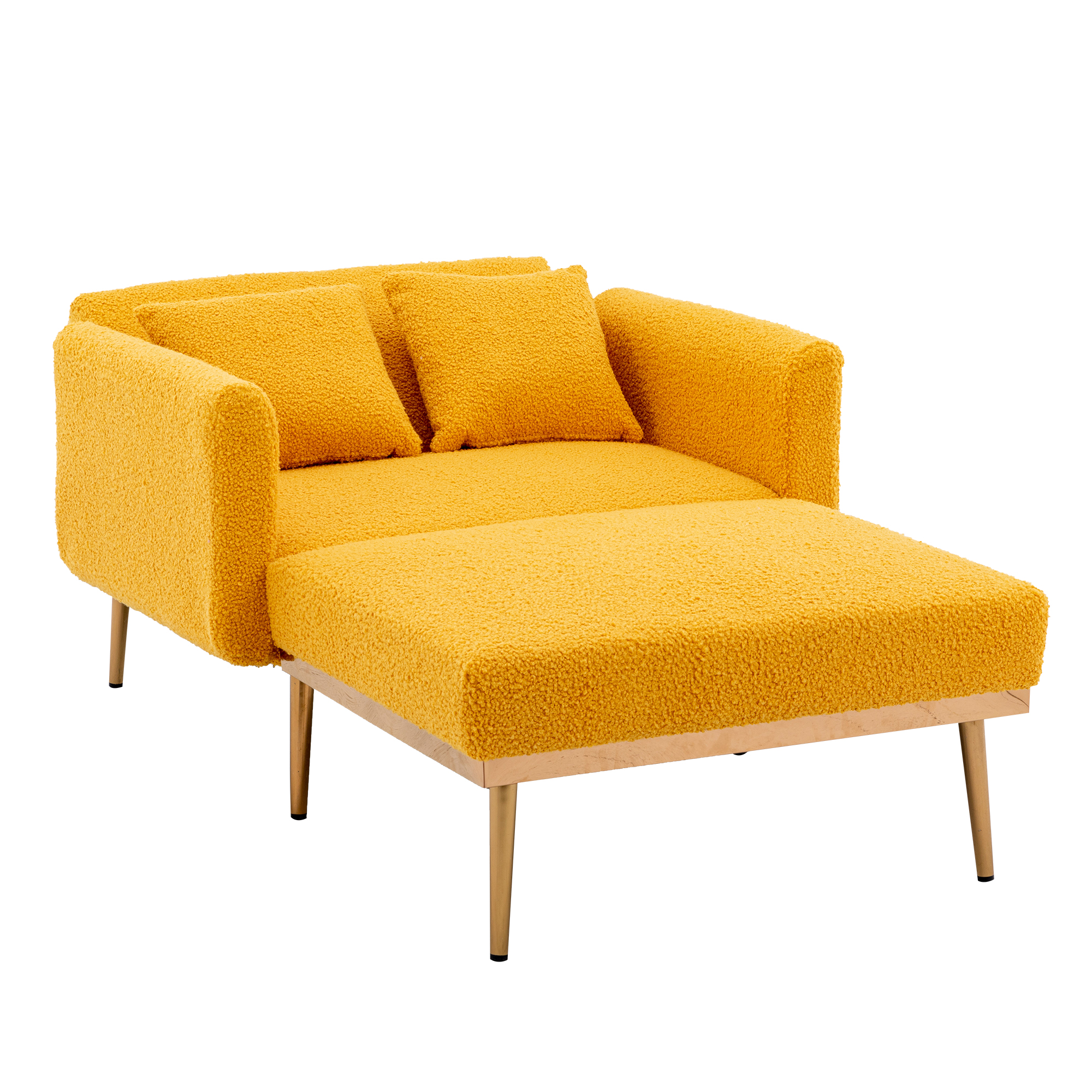 COOLMORE fashionable and classic style chaise lounge chair / accent chair for Living Room, bedroom (Mustard Teddy)