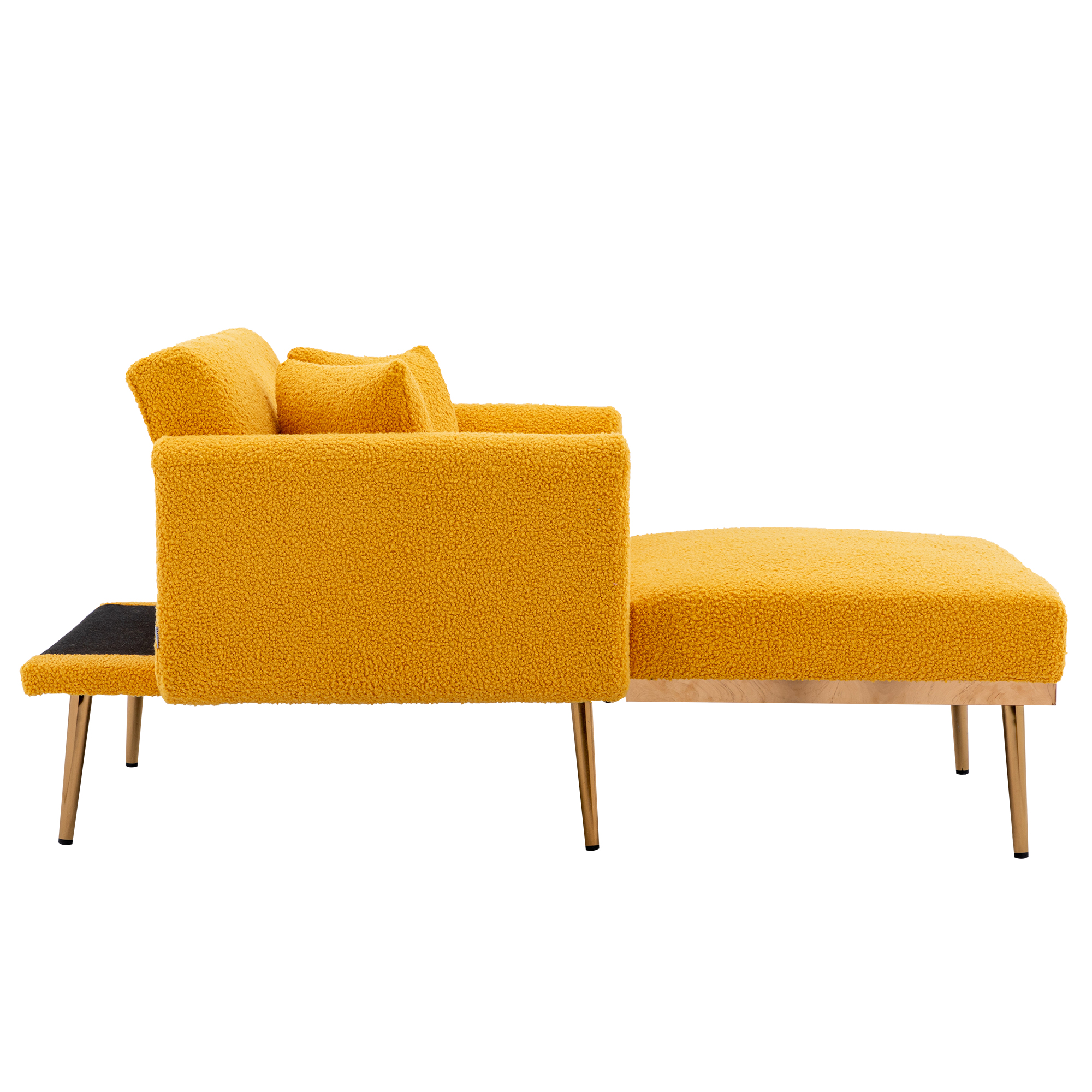 COOLMORE fashionable and classic style chaise lounge chair / accent chair for Living Room, bedroom (Mustard Teddy)